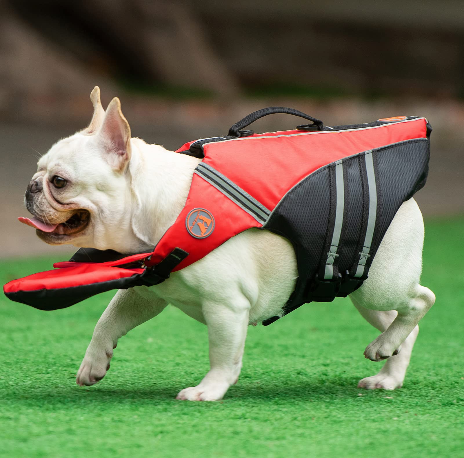 French Bulldog Life Jacket, High Flotation Dog Life Vest For Swimming Boating, Reflective Dog Swim Vest With Chin Float And Rescue Handle (Chest Girth: 17' To 30',Weight: 17' To 28' Lb)