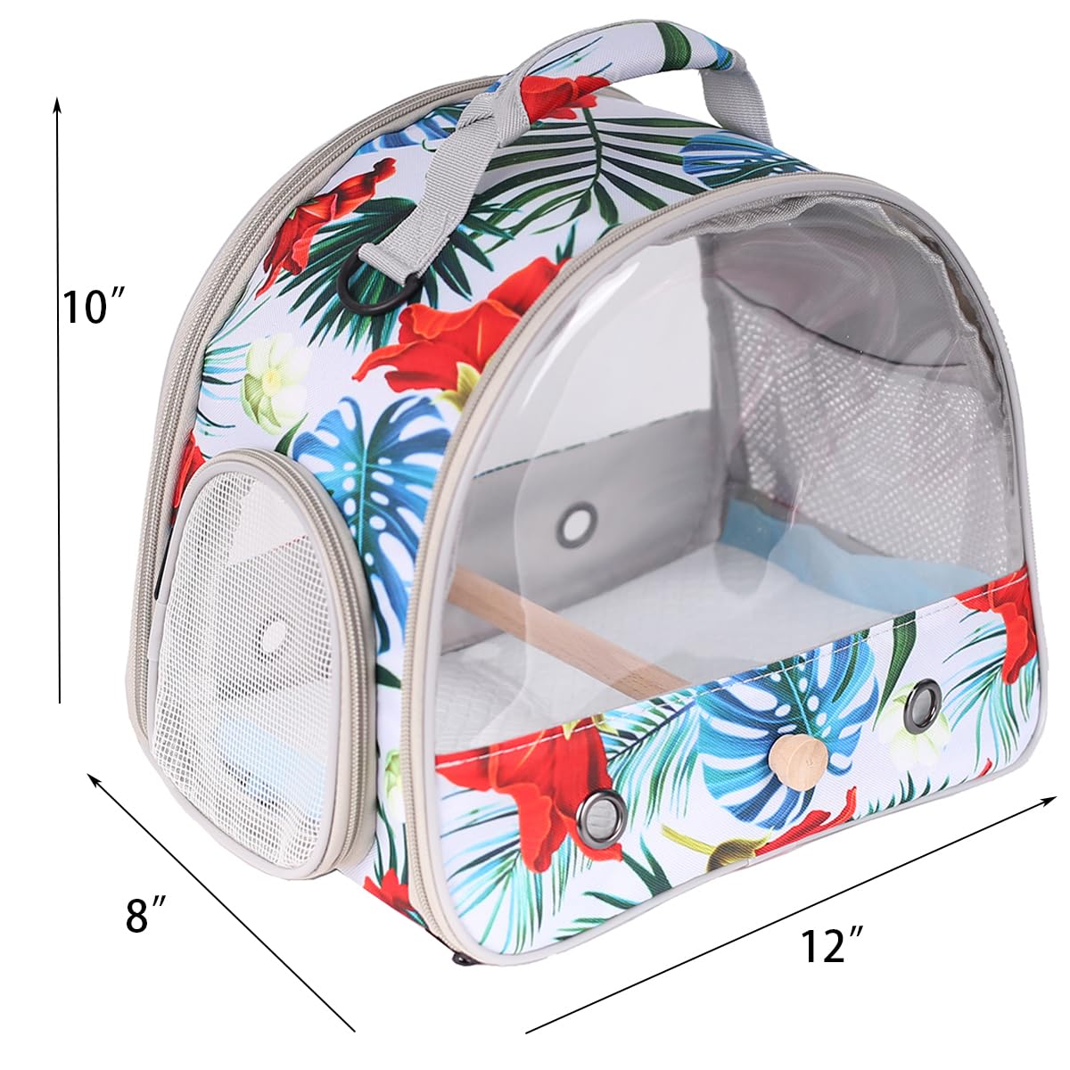 Orizzp Portable Small Bird Travel Carrier Cage With Stand Perch, Bird Carrier To Carry Parakeet Budgies Parrot Cockatiel Conure