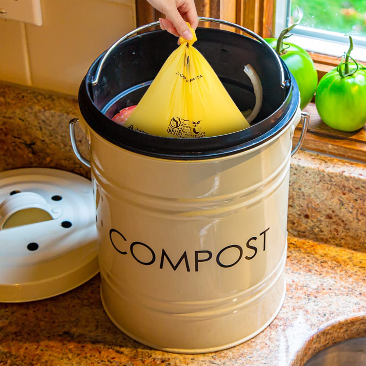 Codirom Compostable Dog Poop Bags, 270 Count Eco-Friendly Leakproof Maize Yellow Waste Bags, 15 Bags Per Roll, 100% Biodegradable