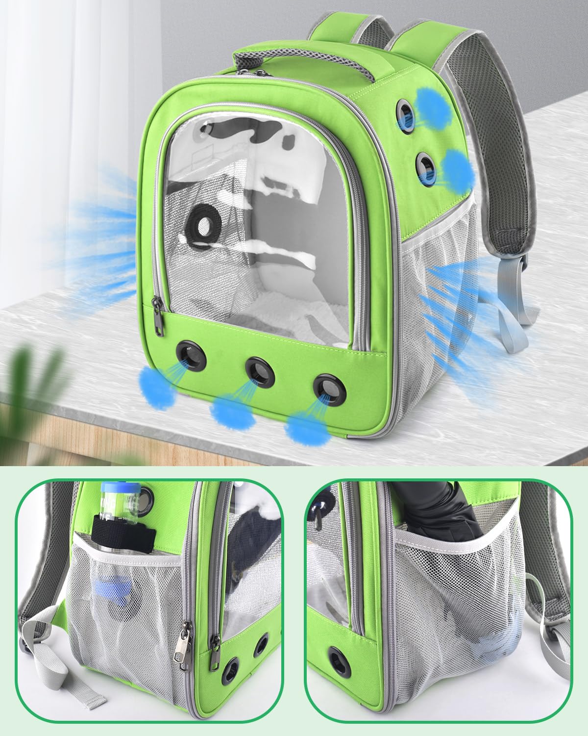 Dbness Guinea Pig Carrier Backpack, Portable Rabbit Travel Carring Bag For Pet Bunny Sugar Chinchilla Gerbil Bearded Dragon Hams