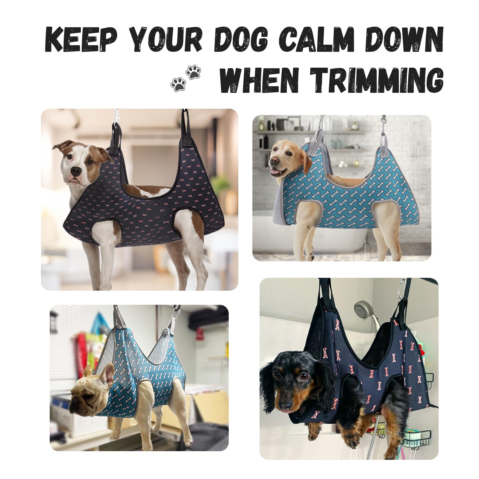 Supet Dog Grooming Hammock Harness for Cats Dogs, Relaxation Pet Grooming Hammock Restraint Dog & Small Animal Leashes Sling for