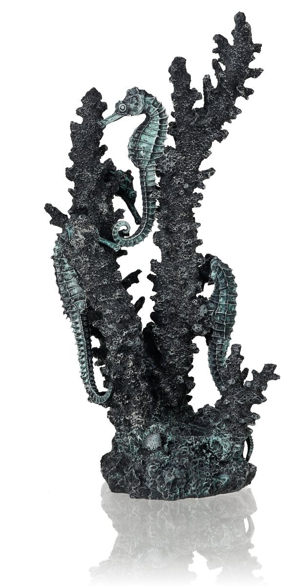 Biorb Medium Seahorse Sculpture, Ceramic Resin Centerpiece For Freshwater And Marine Aquariums, Black