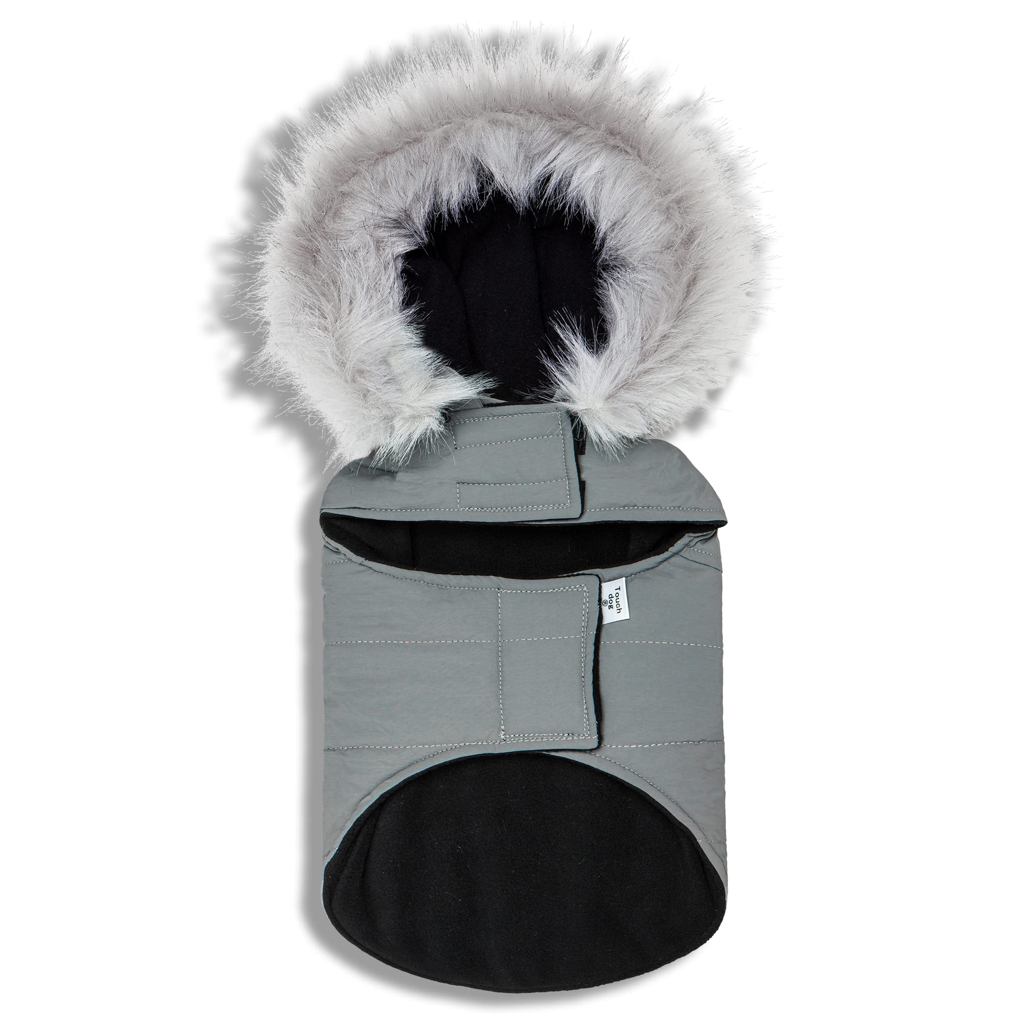 Touchdog Eskimo-Swag Duck-Down Parka Dog Coat, X-Large, Grey