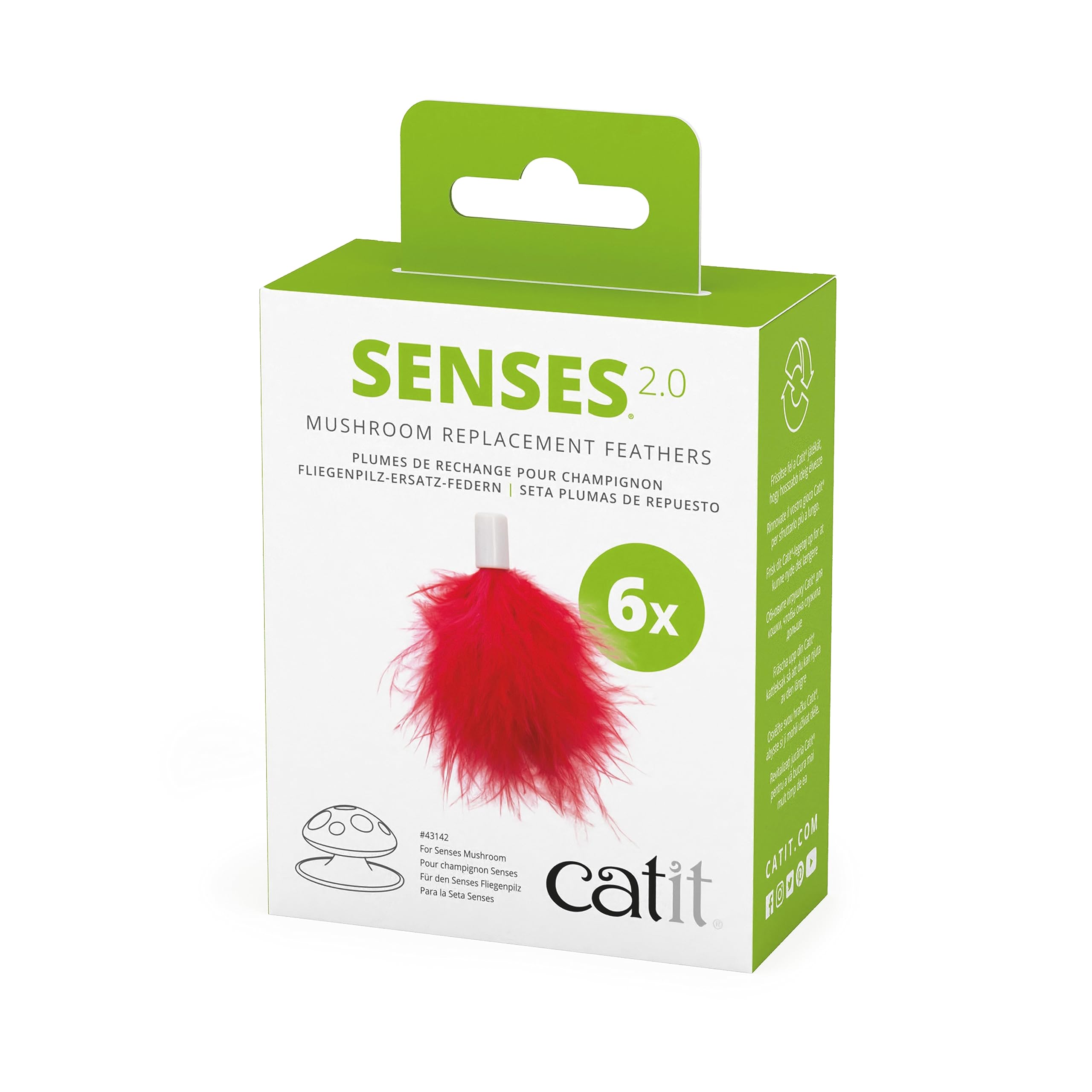 Catit Senses 2.0 Mushroom Replacement Feathers, 6 Pack