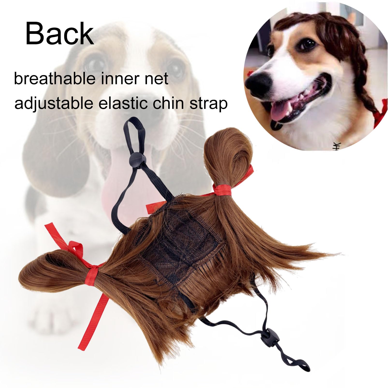 Funny Dog Wig Pet Costumes, Kediciz Cat Costume Synthetic Hairpiece Cosplay Wigs, Headwear For Halloween Christmas Festivals Par