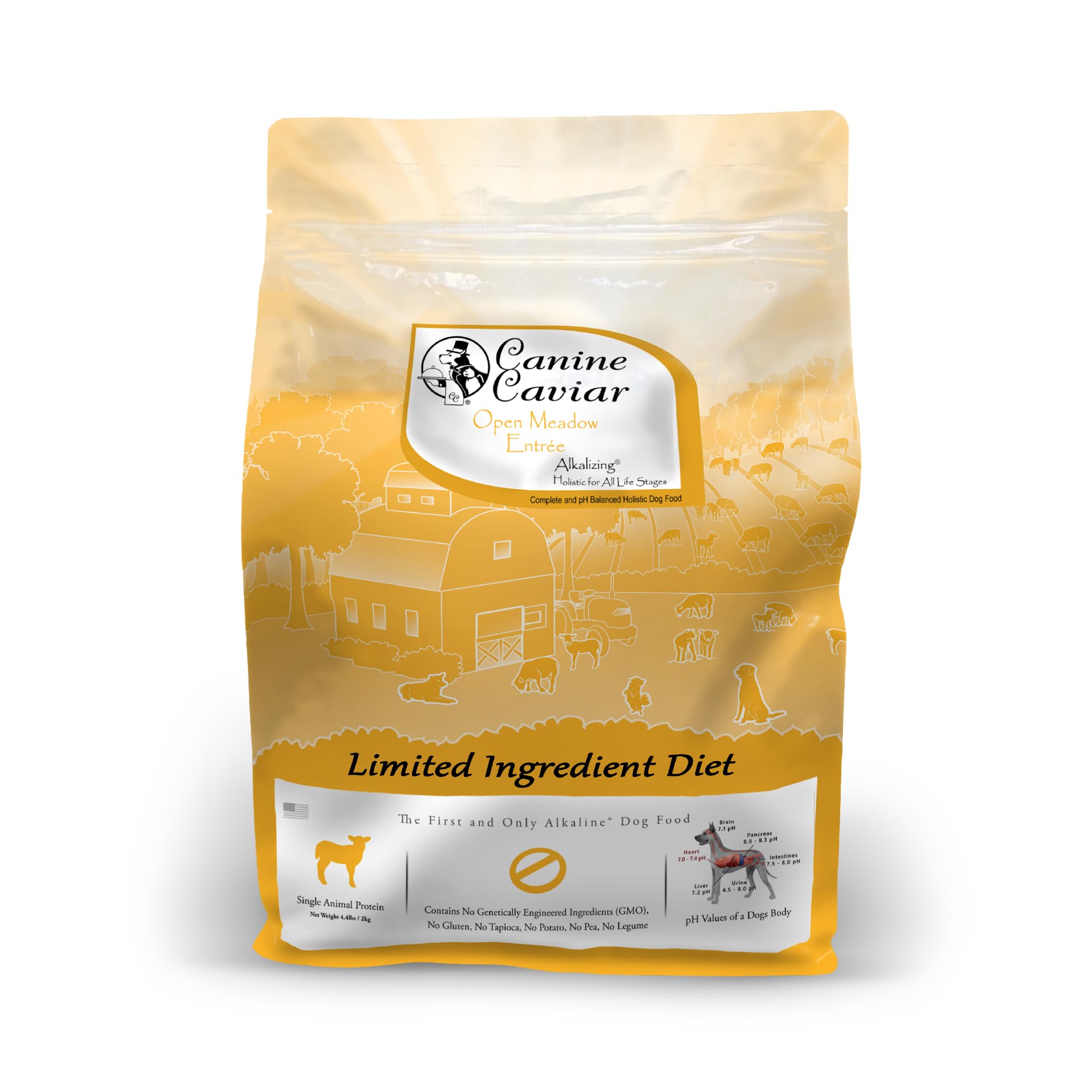 Canine Caviar - Open Meadow: Lamb & Pearl Millet Alkaline Dry Dog Food, Limited Ingredients, Gluten-Free, Based on Science & Res