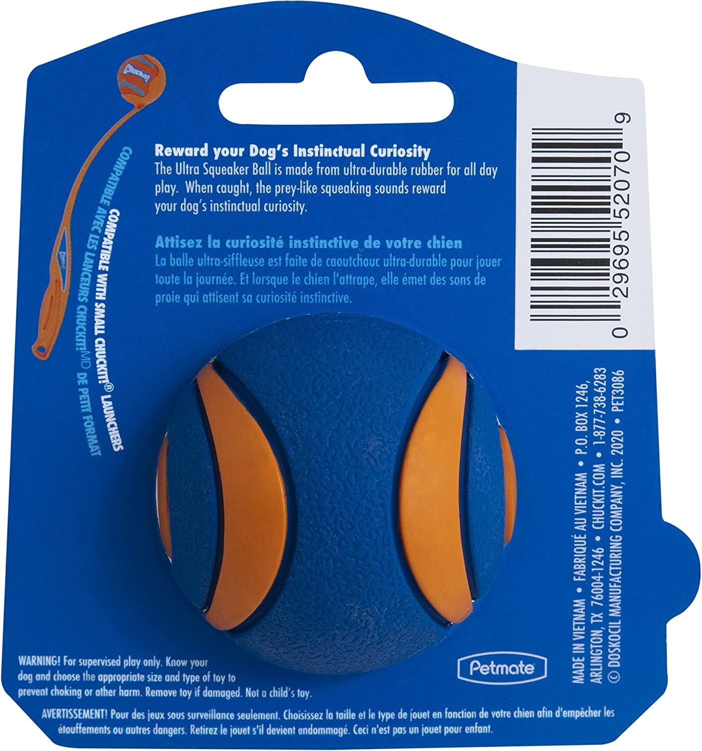 Chuckit Ultra Squeaker Ball Dog Toy Small (2 Diameter) (8 Pack)