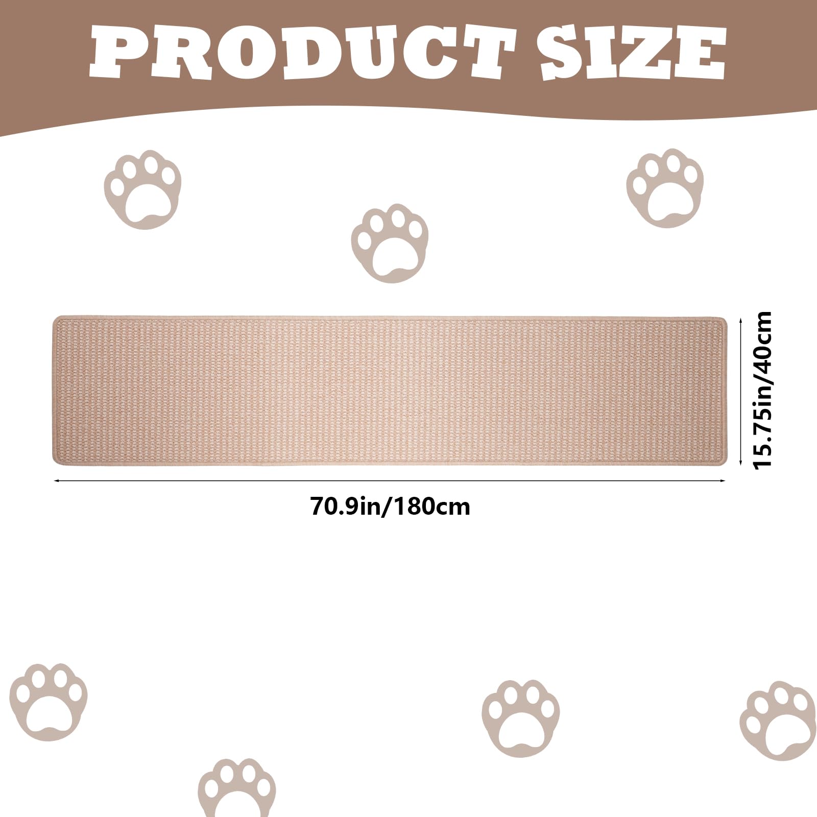 70.9''X 15.7'' Thickened Extra Large Cat Wall Climbing Carpet With 10Pcs Fixed Nails, Durable Cat Wall Furniture, Wall Scratcher