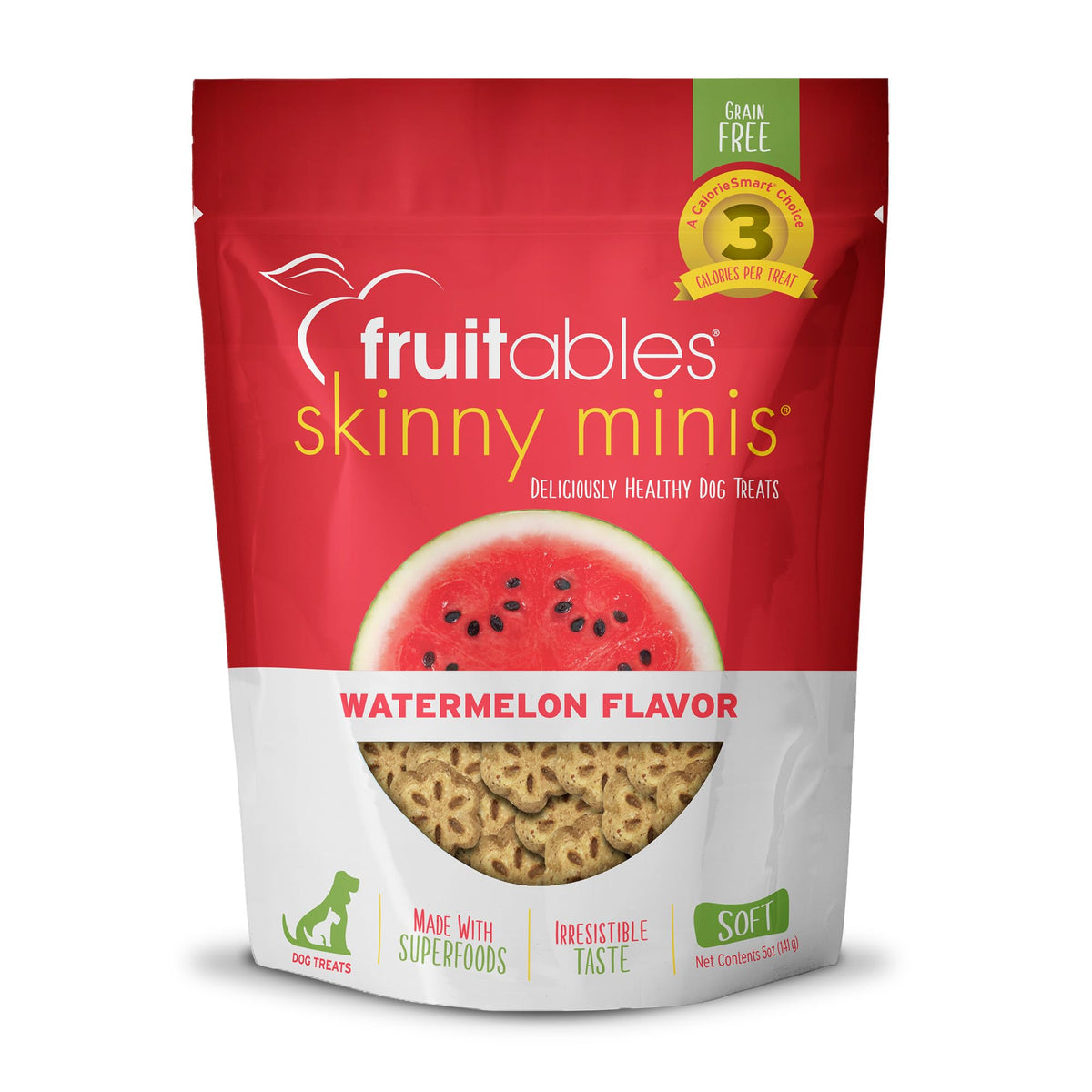 Fruitables Skinny Minis Grain Free Soft Treats For Dogs | Watermelon Flavor | 5 Ounces (2607)