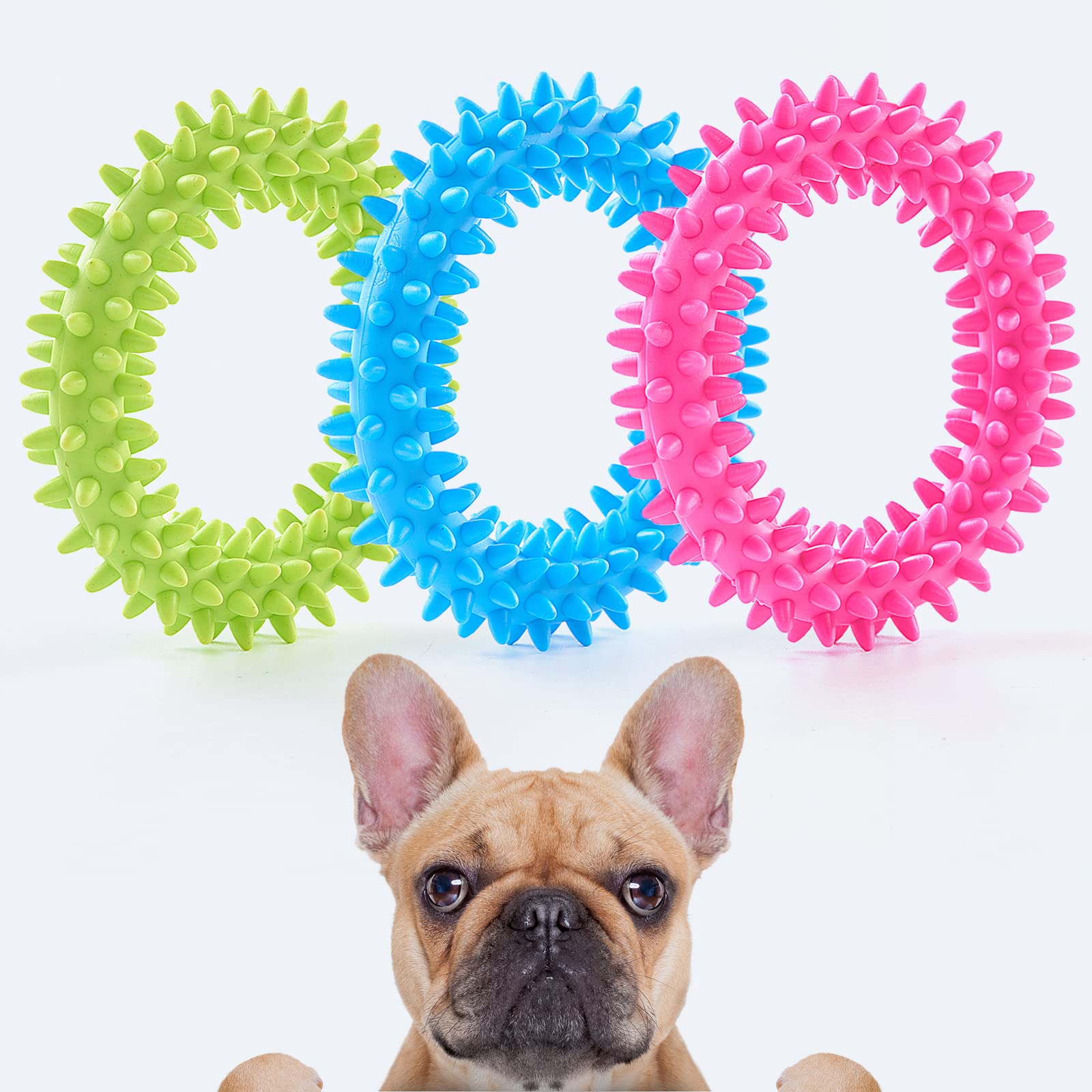 Hurray 3 Pack Puppy Teething Chew Toys for Relieve Itching and Clean Teeth - Dog Toys for Small Dogs, Puppies Dog Teething Toys 