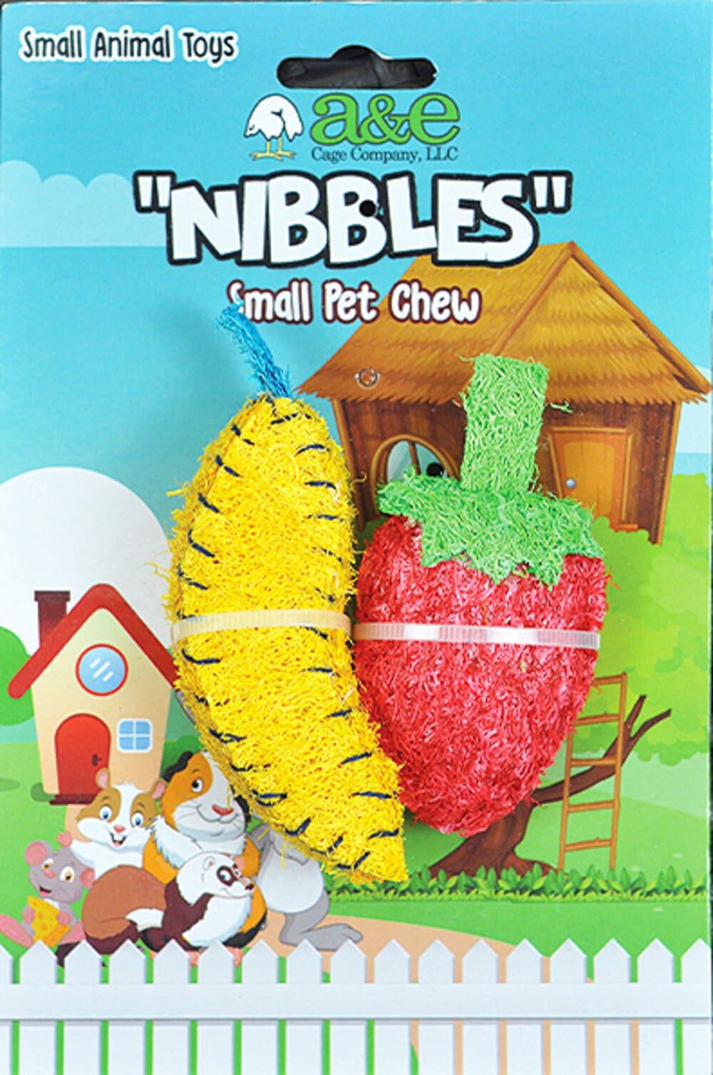A&E Cage Company 52400972: Toy Loofah Banana/Strwbry