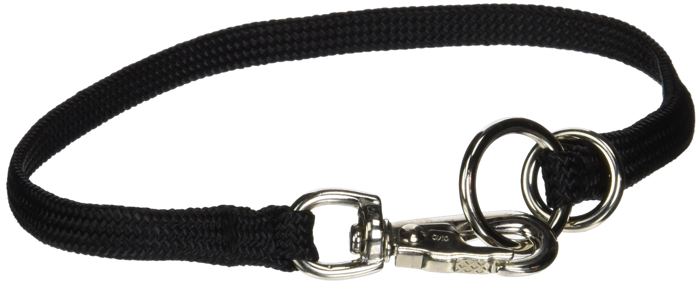 Resco Professional Braided Nylon Snap Choke Collar For Dogs, 16'', Black