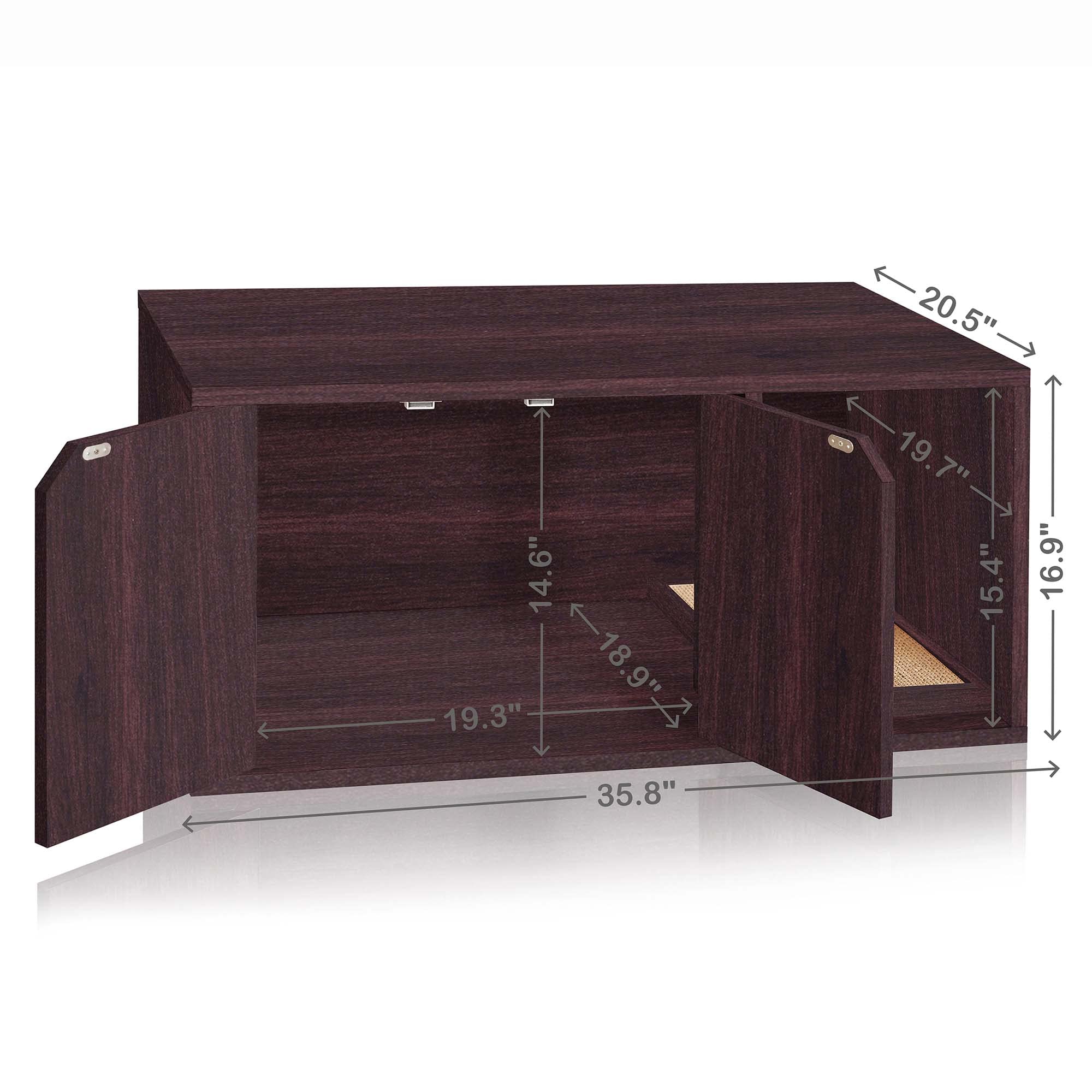 Way Basics Cat Litter Box Enclosure Hidden Furniture (Scratch Pad Included)