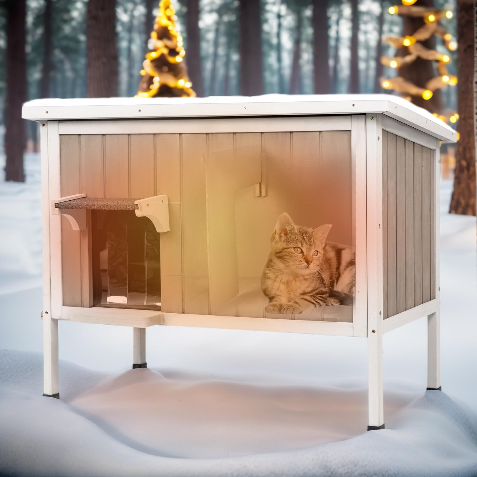 Ketive Insulated Outdoor Cat House, Feral Cat House For Outside Weatherproof, Removable Bottom, And Lockable Escape Door - Feral