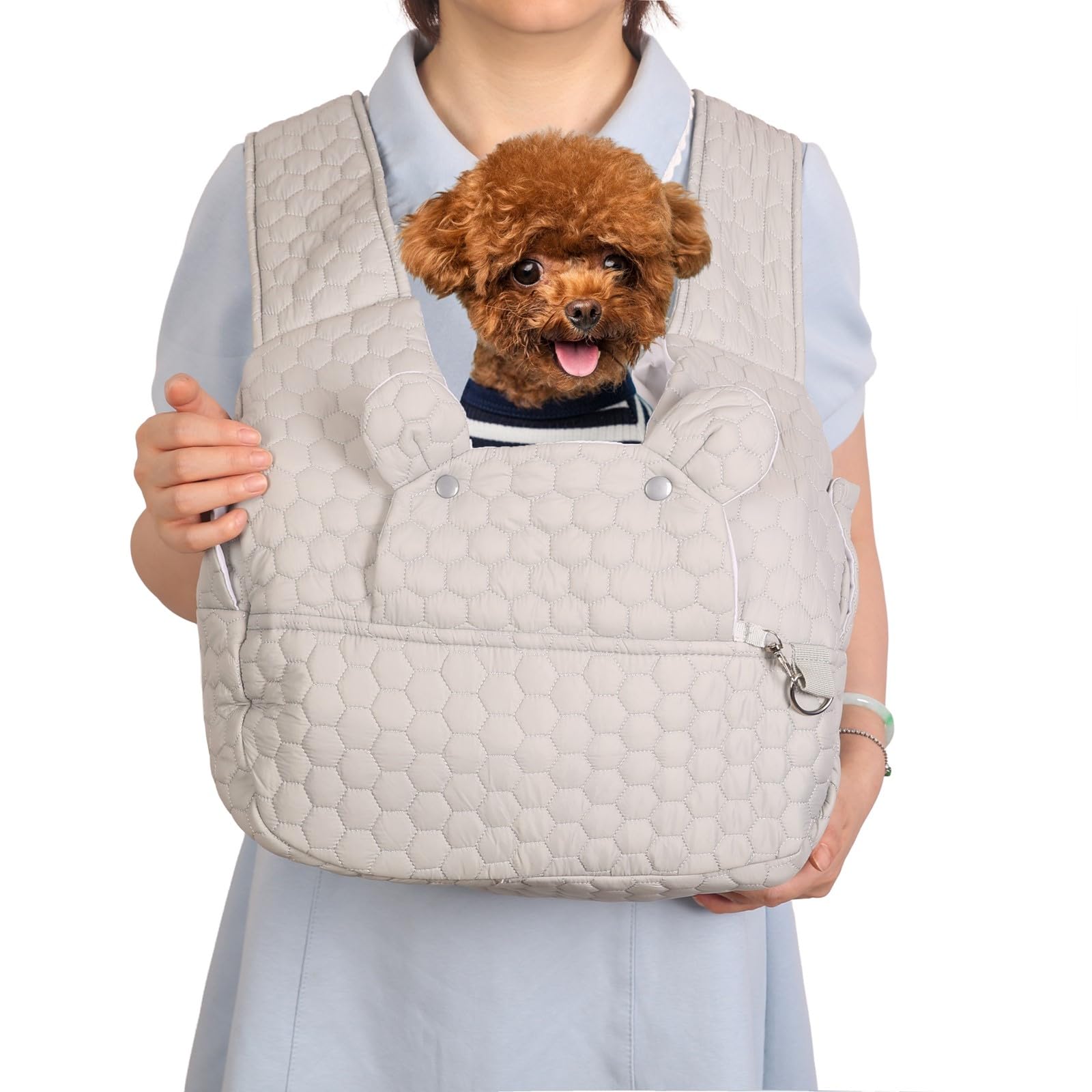 Dog Backpack Carrier for Dogs, Adjustable Strap Cat Carrier Sling, Hands-Free Front Facing Pets Sling Chest, Fit 5-15 Lbs Pets C