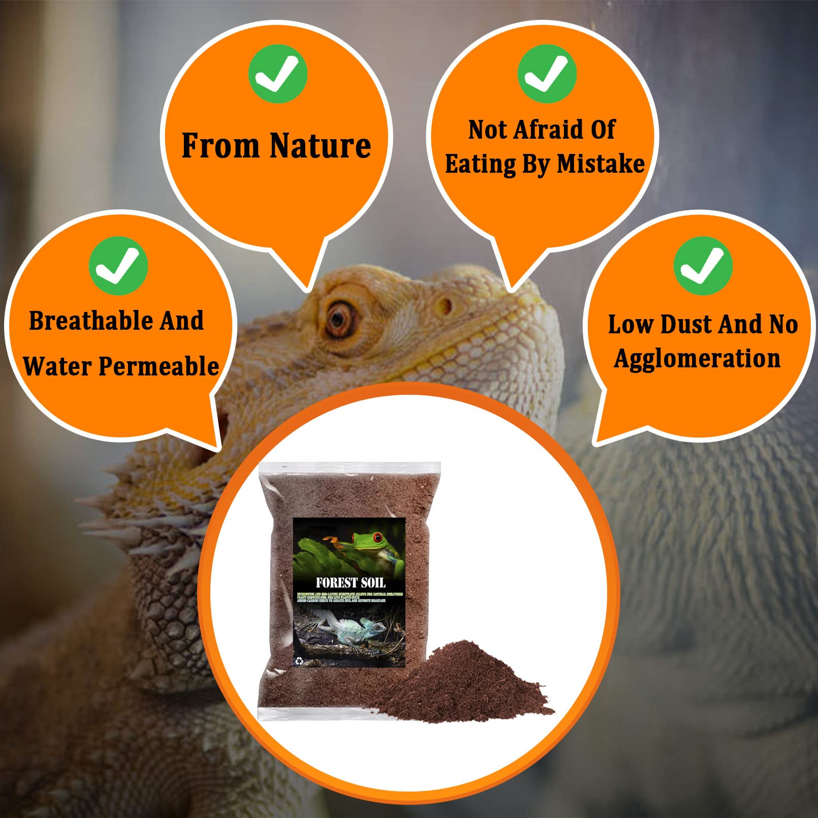 Bnosdm Reptile Soil Substrate Fluffy Small-Strand Reptile Substrate And Snake Bedding Clean Natural Terrarium Bedding For Lizard