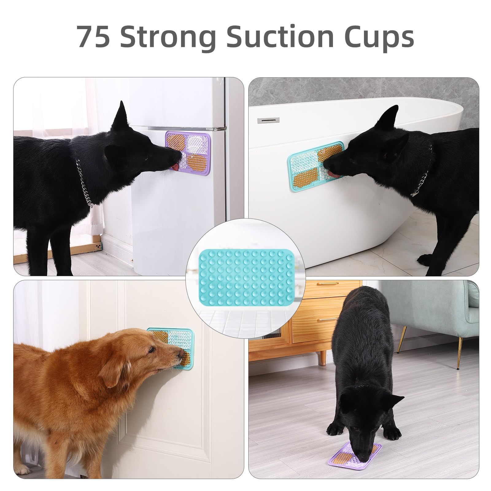 Mateeylife 2Pcs Large Lick Mat For Dogs And Cats With Suction Cups, Dog Lick Mat For Anxiety Relief, Dog Enrichment Toys For Boredom, Cat Peanut Butter Lick Pad, Dog Treat Mat For Bathing Grooming