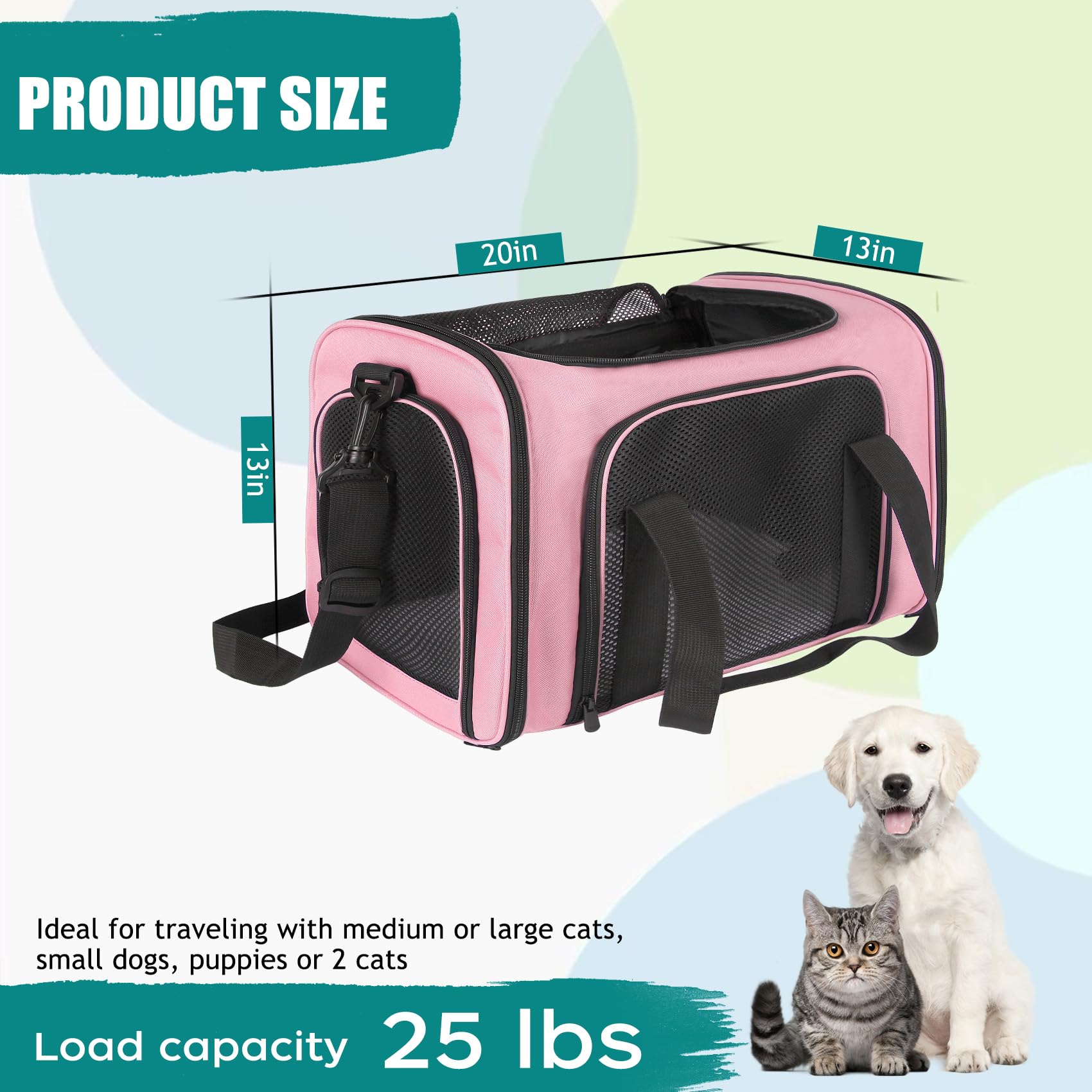 Top Tasta Dog Cat Carrier Pet Carriers For Large Cats Small Dogs Carrier Soft Sided Puppy Up To 25Lbs Dog Carrier Portable Folda