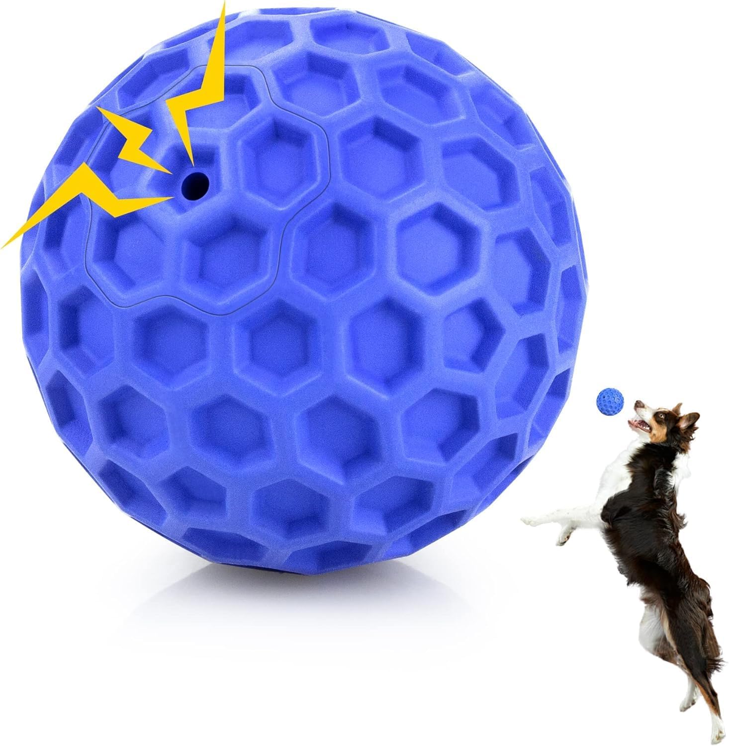 KsPups Squeaky Dog Chew Ball  Interactive Toy for Medium Dogs & Aggressive Chewers | Outdoor & Water Play Toy (Color May Vary)