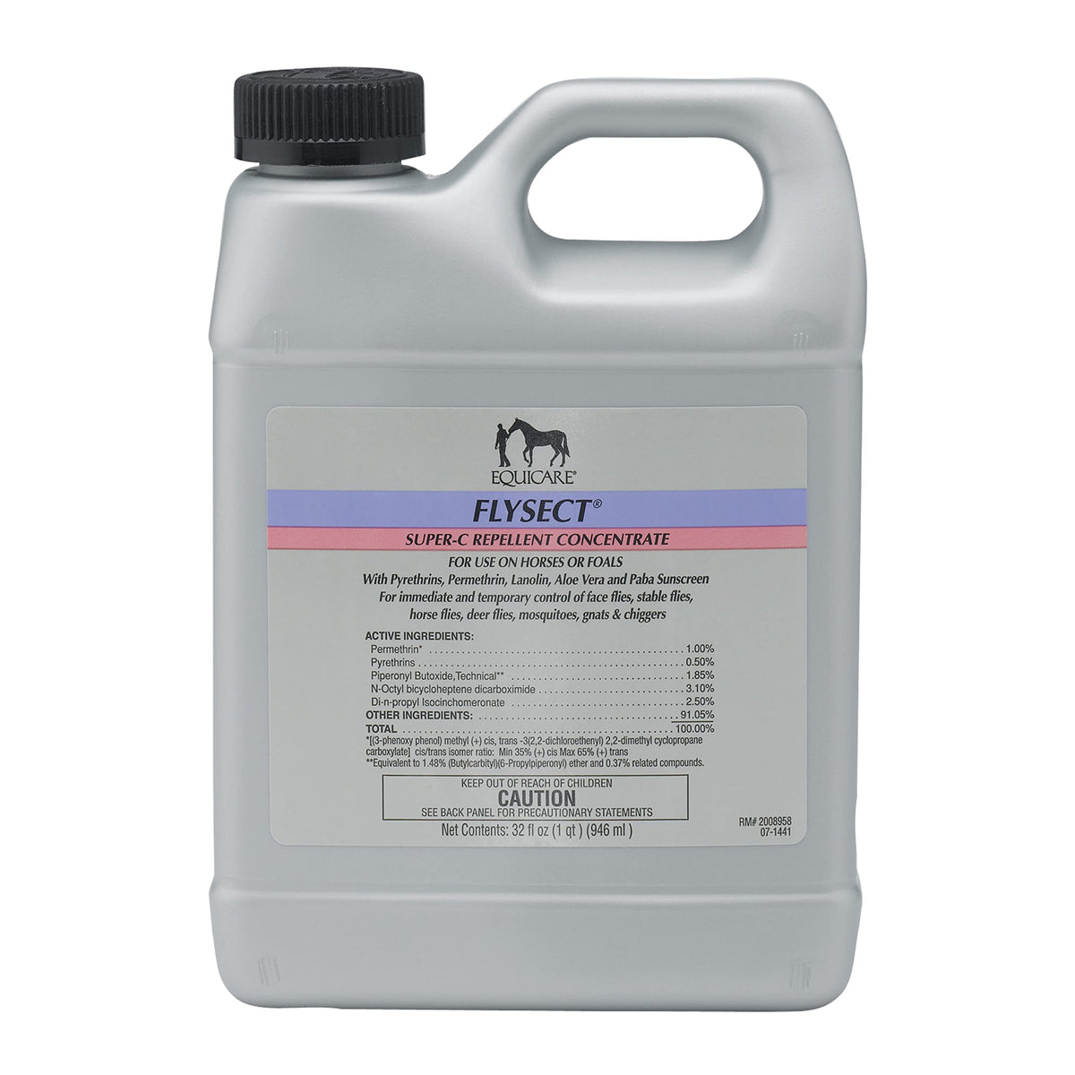 Farnam Equicare Flysect Super-C Fly Control Concentrate for Horses, Mix with Water, 32 Ounces, One Quart