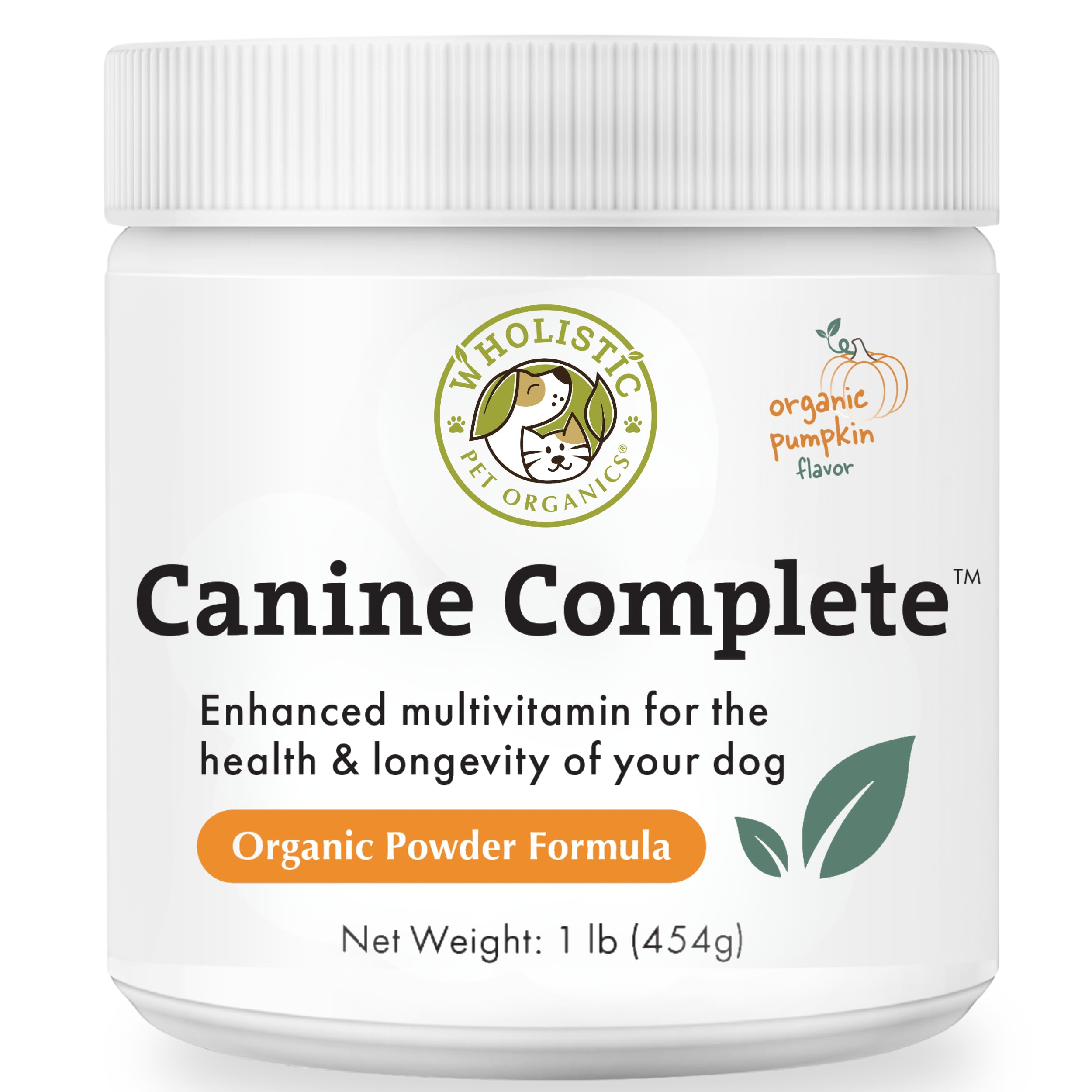 Wholistic Canine Complete with Organic Pumpkin for Dogs - 1 Lb - Dog Vitamins and Supplements with Pumpkin Powder for Digestion,