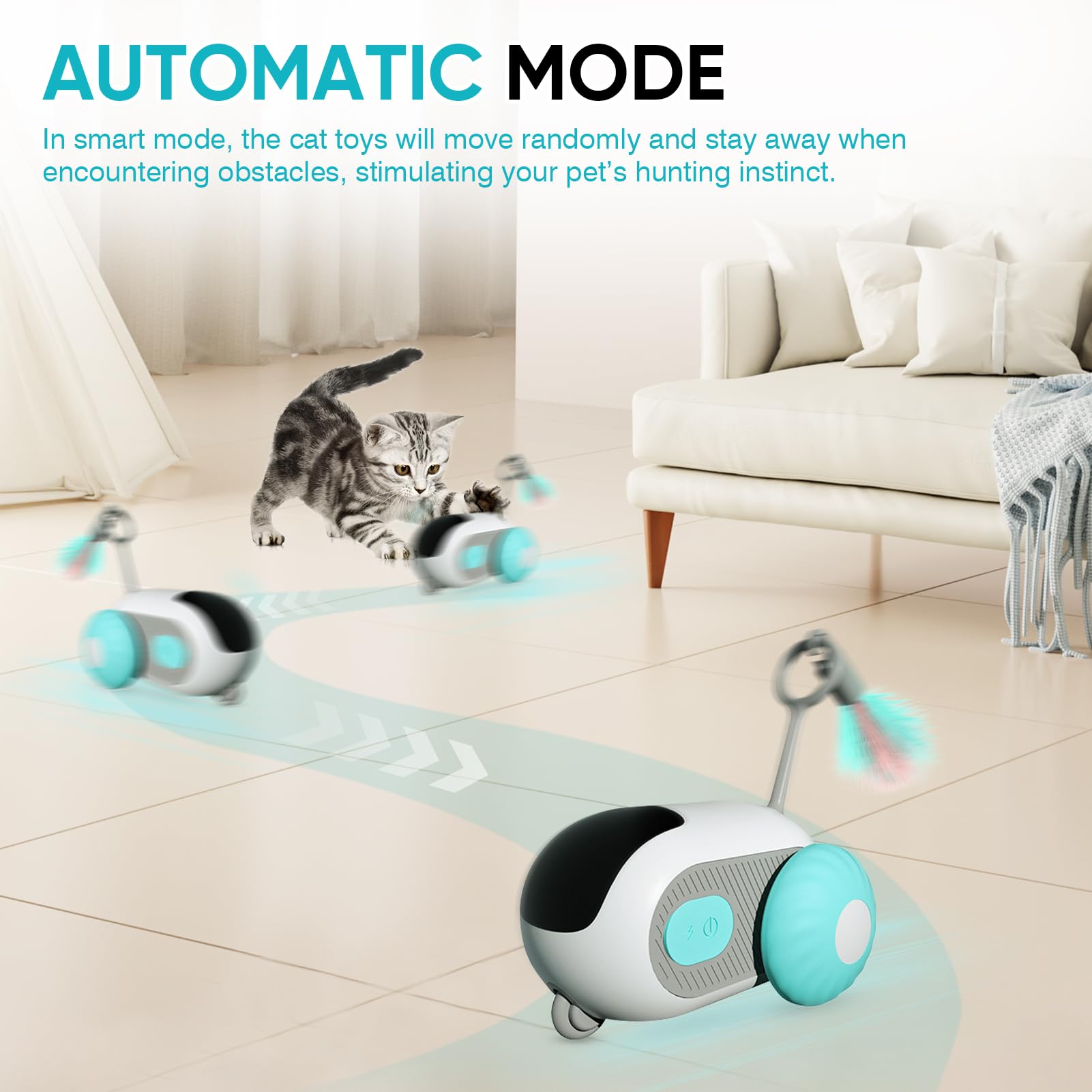 Remote Control Smart Electric Interactive Cat Toy Smart Turbo Tail Automatic Car Toys For Indoor Bored Cats Robot Rc Cat Mental