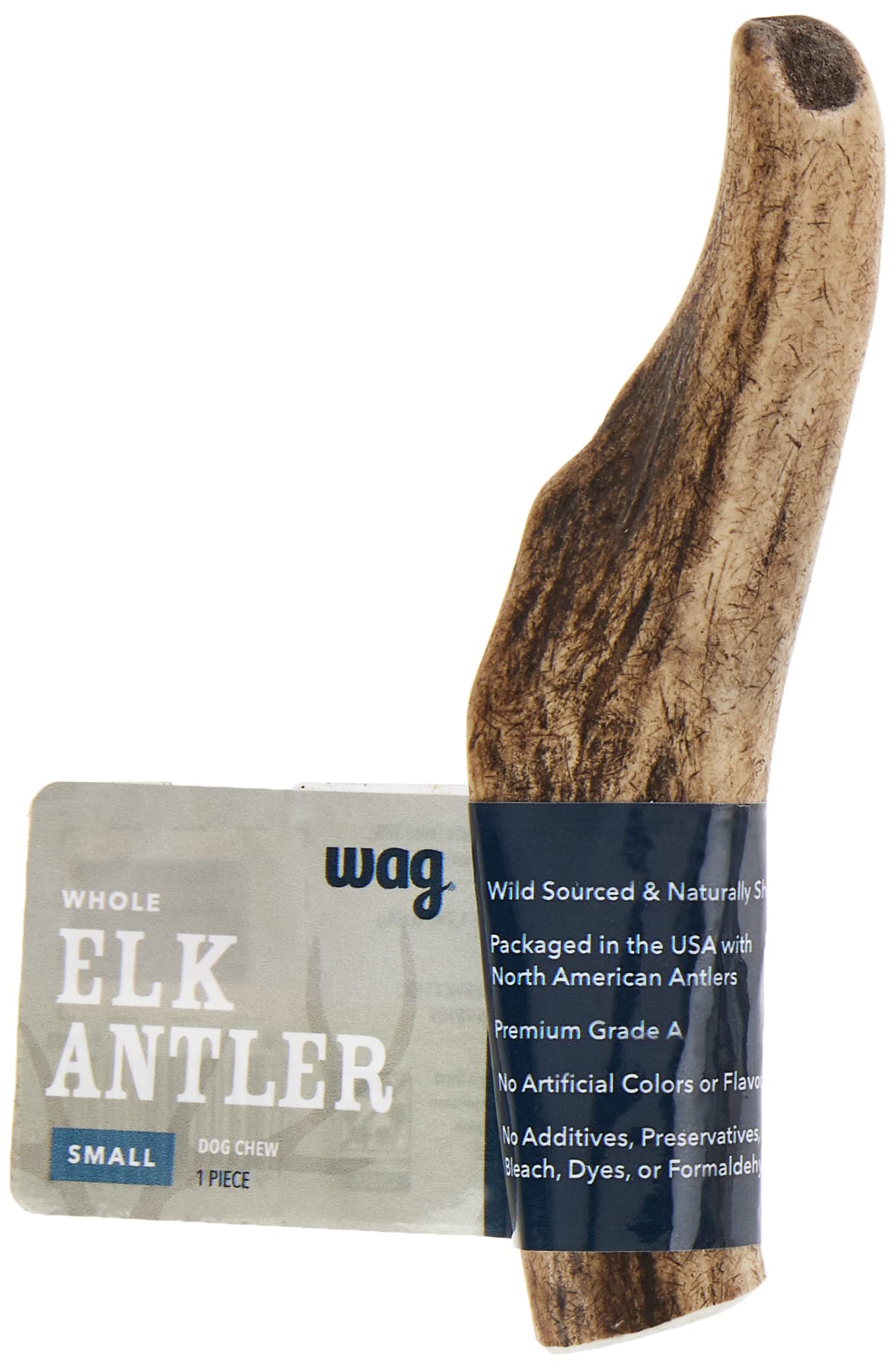 Amazon Brand - Wag Elk Antler - Whole - Long Lasting For Aggressive Chewers - Small 4-5.5 Inches (Best For Dogs Under 15 Lbs), 0