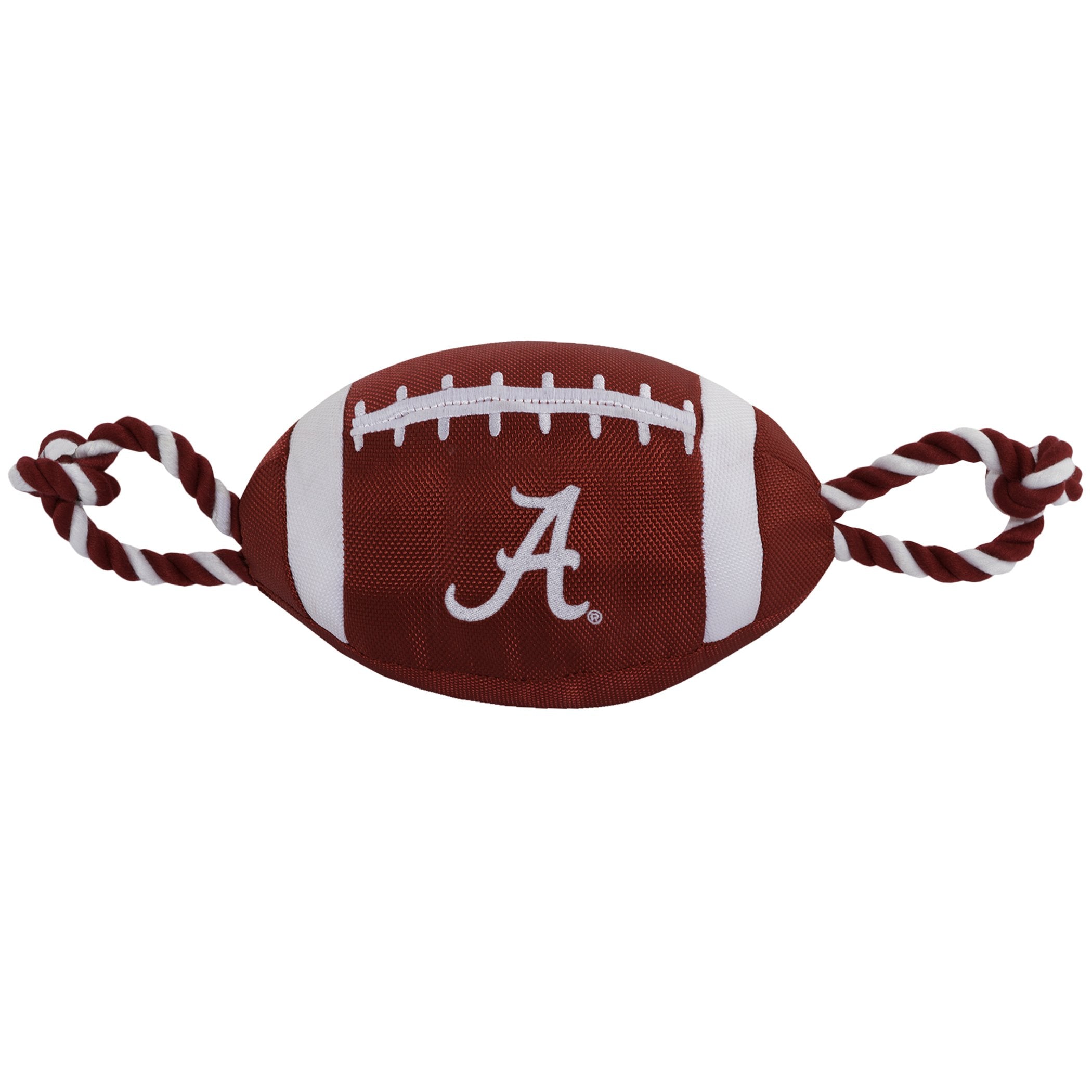 Pets First NCAA Alabama Crimson Tide Football Dog Toy, Tough Quality Nylon Materials, Strong Pull Ropes, Inner Squeaker, Collegi