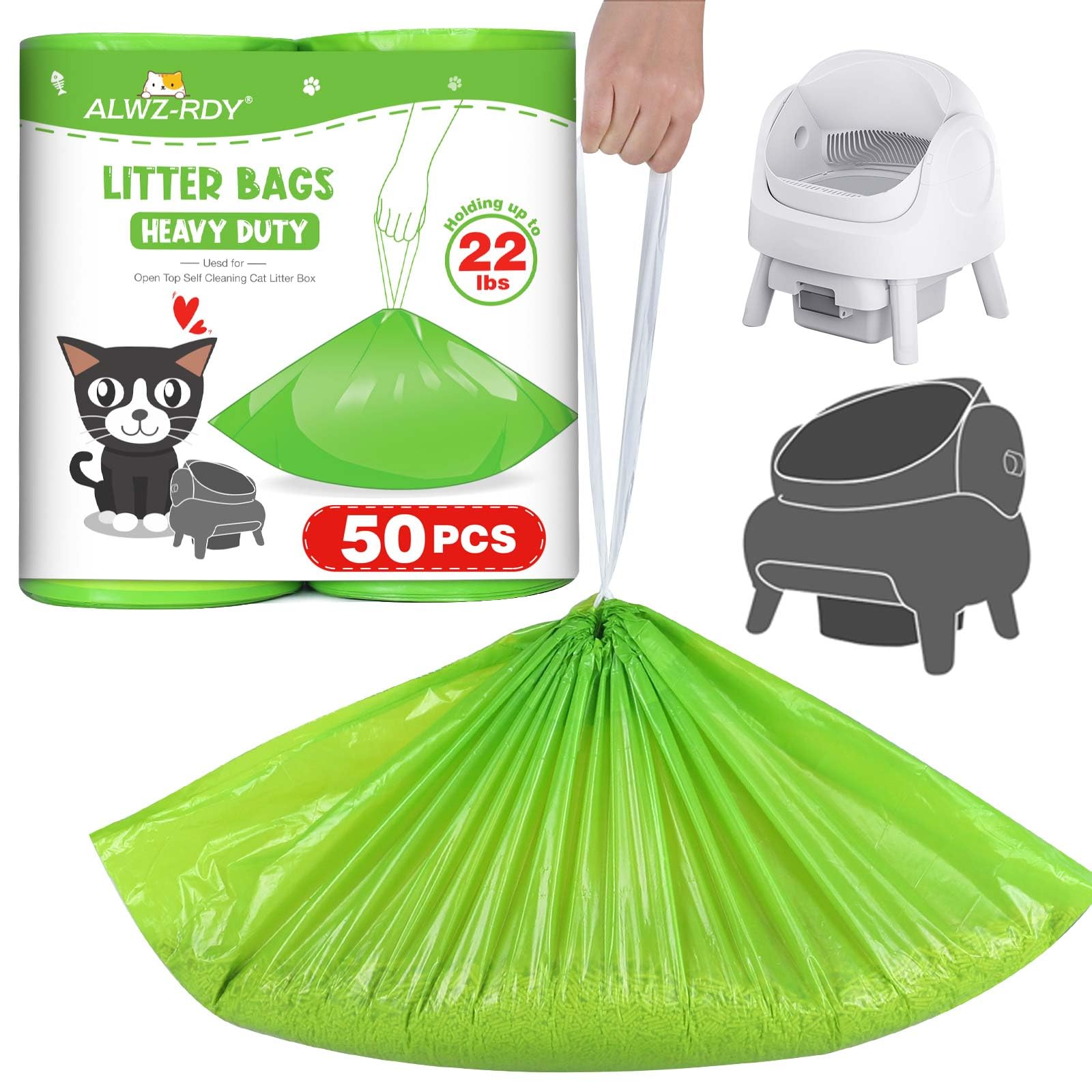 50 Count Cat Litter Bags Liners Compatible With Neakasa M1 And Petpivot Self Cleaning Cat Litter Box Replaced Waste Bags With Dr