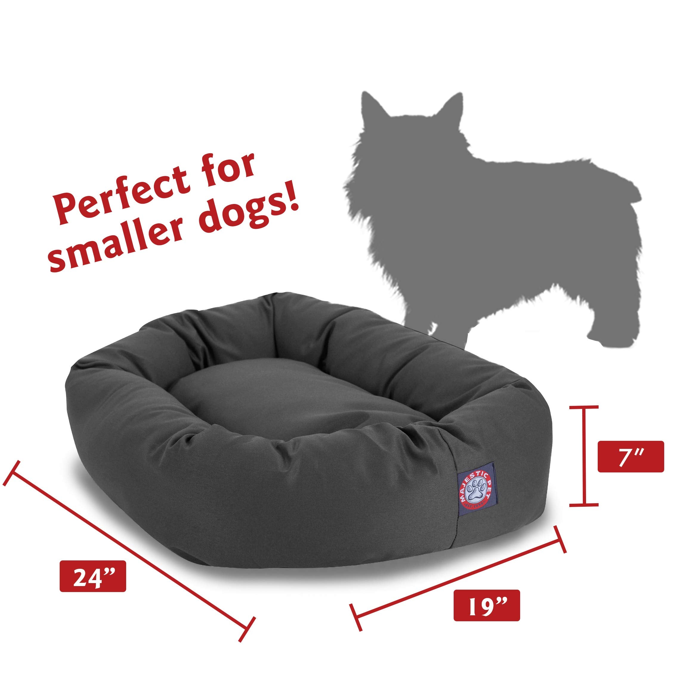 Majestic Pet 24 Inch Gray Bagel Dog Bed Products