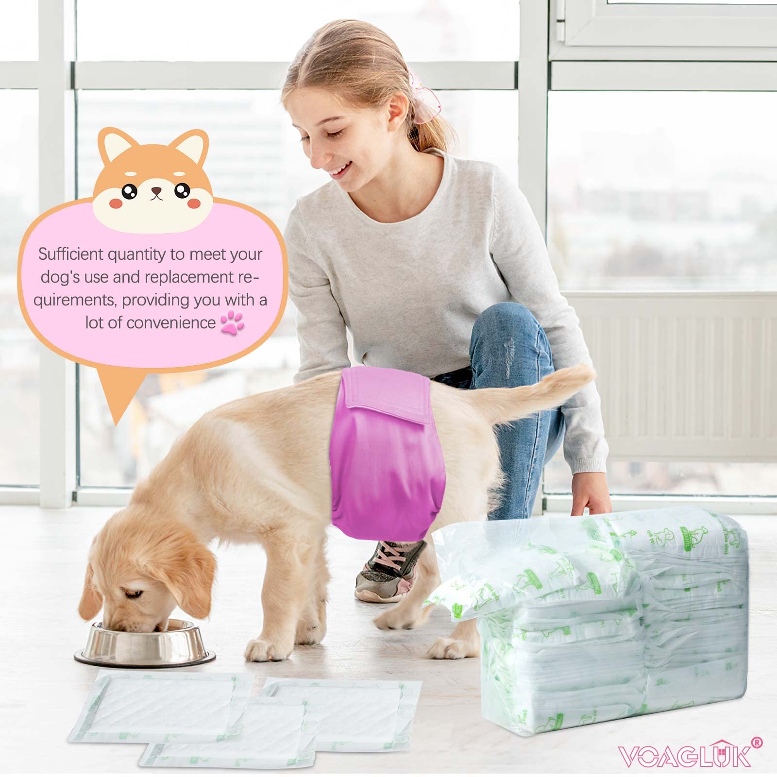 Dog Diaper Liners For Male And Female Dogs, 100Ct, Super Absorbent Disposable Dog Diapers Booster Pads Fit Most Pet Belly Bands