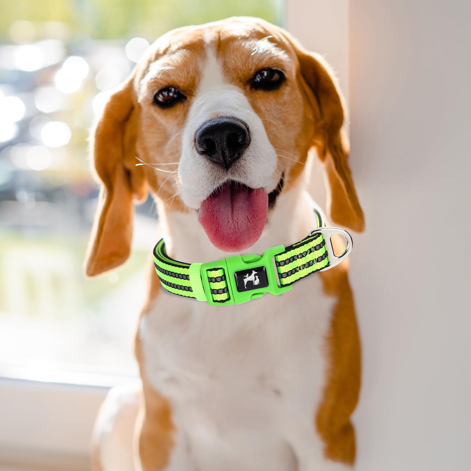 Maowuwujoz Extra Large Dog Collar, Adjustable Reflective Nylon Pet Collar With Soft Neoprene Padded For Walking, Running, Night