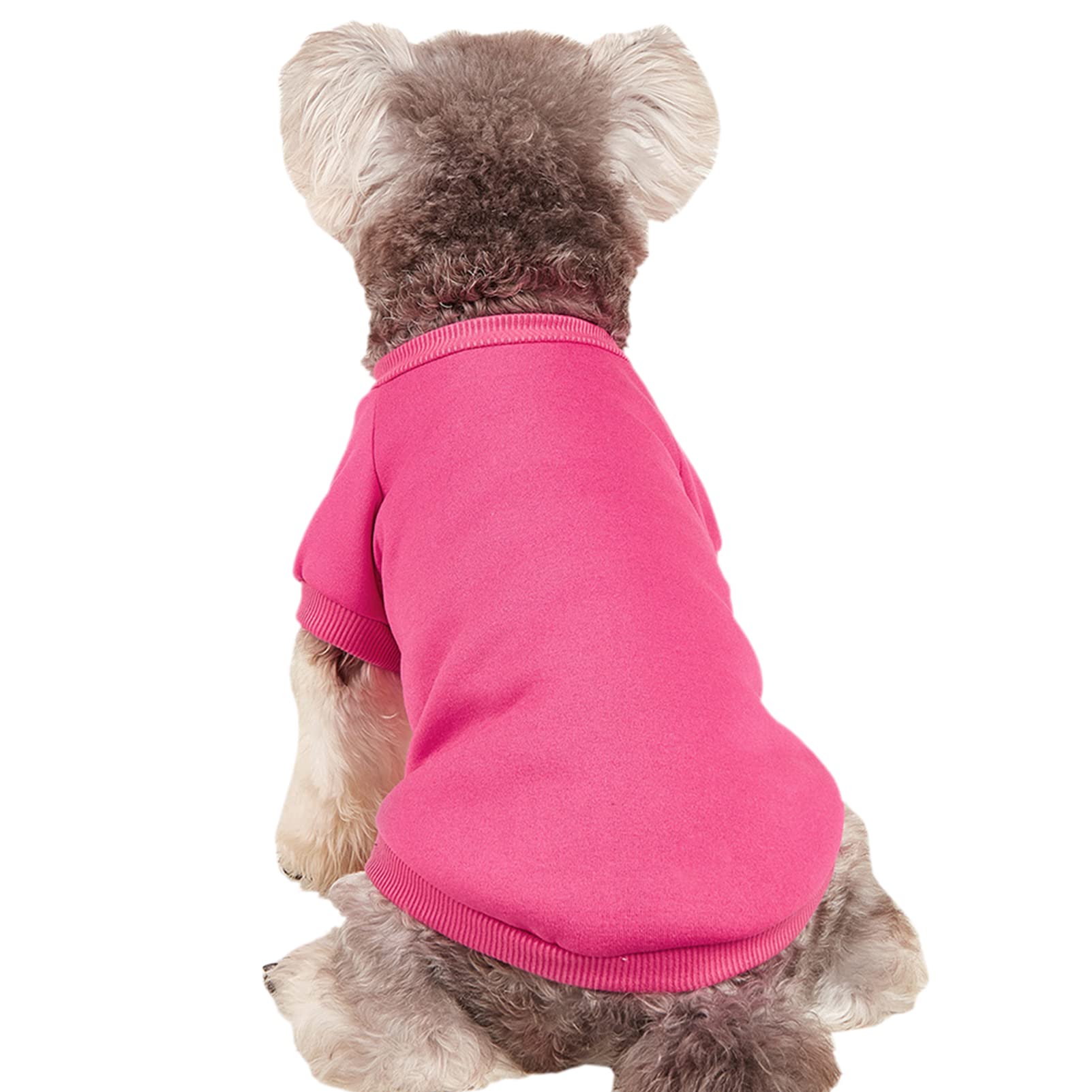 Jouhoi Puppy Sweater For Small Dogs Clothes Warm Winter Cat Clothe Pet Sweatshirt Knitwear Doggie Kitten Clothing, Rose, X-Small