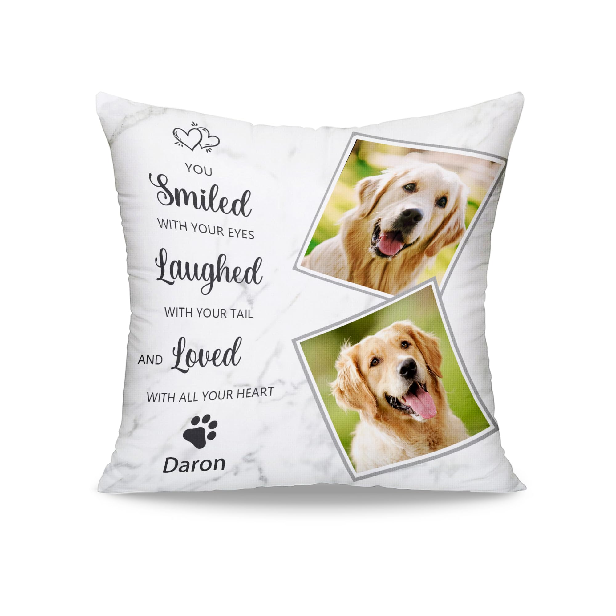 Funny Diy Personalized Dog Memorial Throw Pillows With Pictures Name, Custom Pet Memorial Gifts For Loss Of Dogs, Dog Cat Memori