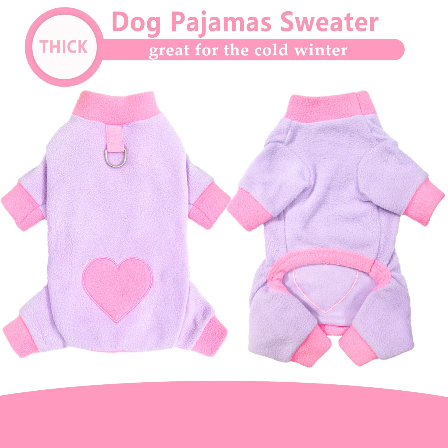 Puppy Pajamas Small Dog Sweater, Winter Warm Puppy Clothes Cute Dog Pjs Puppy Sweaters For Small Dogs Girl Thick Soft Small Dog