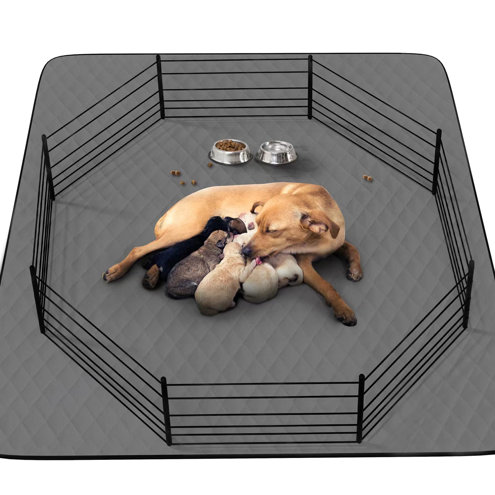 Coolshields Washable Puppy Dog Pee Pad, 72'' X72'' Extra Large, Waterproof Whelping Training Mat For Playpen Crate, Floor, Bed,S