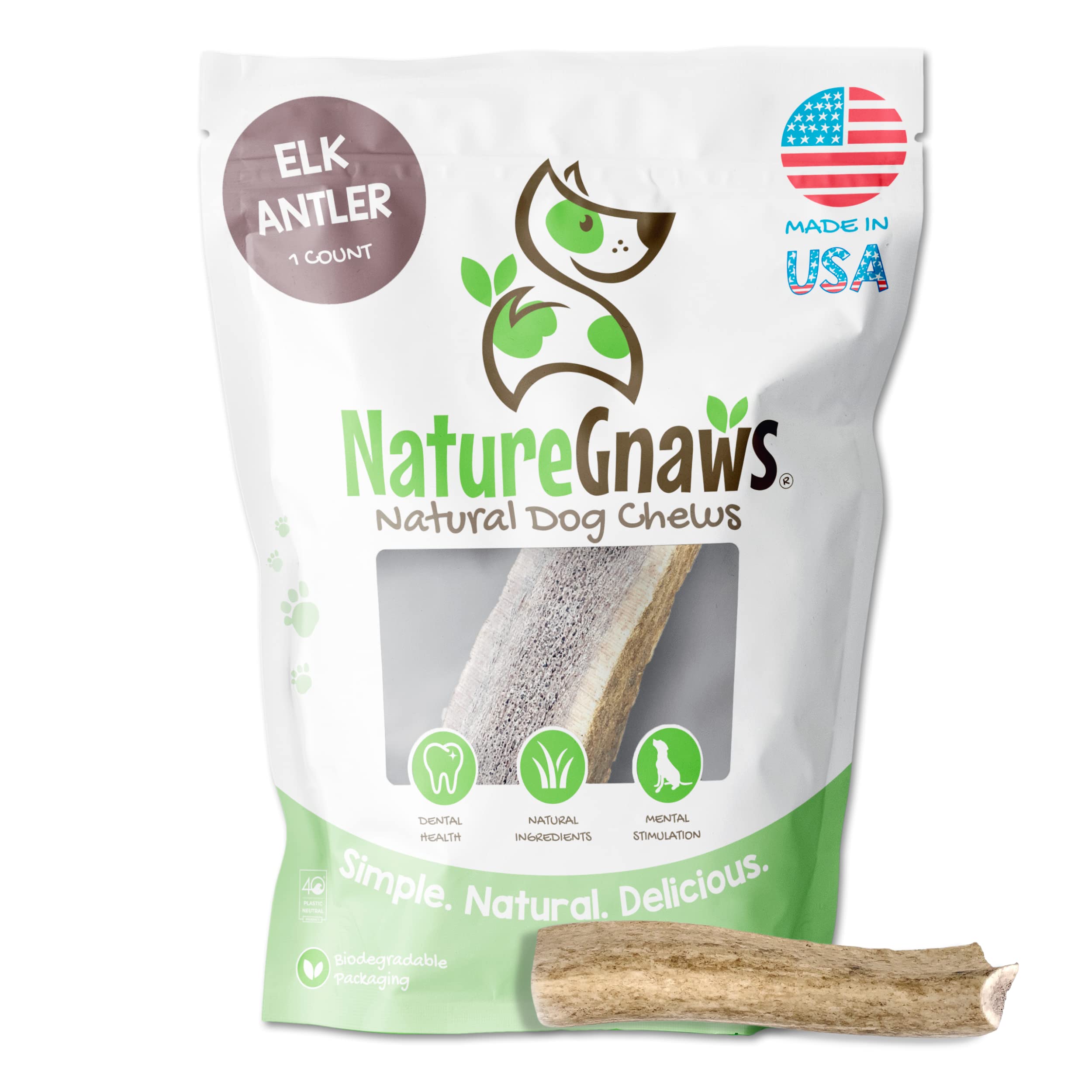 Nature Gnaws Elk Antlers For Large Dogs - Premium Natural Usa Antler - Long Lasting Dog Bones For Aggressive Chewers - Mix Of Split And Whole - 5-8 Inch -Like New