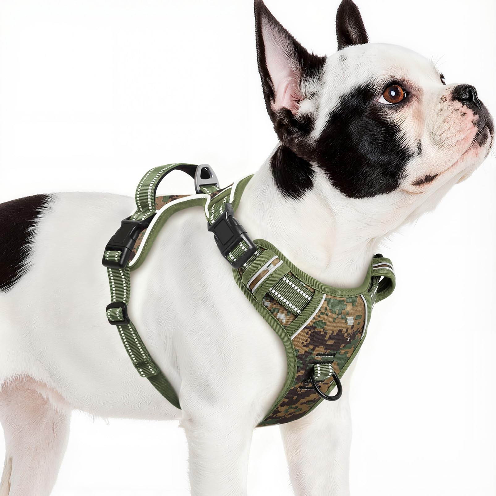 Timos Dog Harness Small Sized,No Pull Dog Harness Adjustable Metal Rings 3 Buckles,Reflective No Choke with Easy Control Handle 