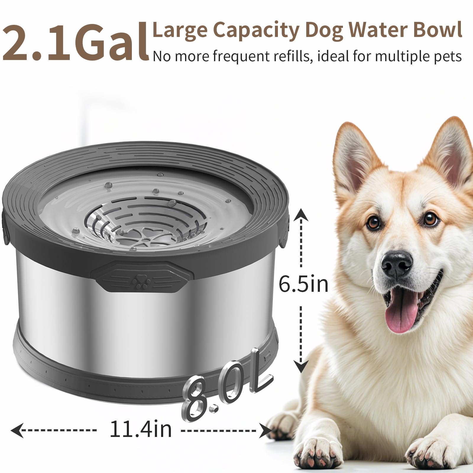 11L Dog Water Bowl