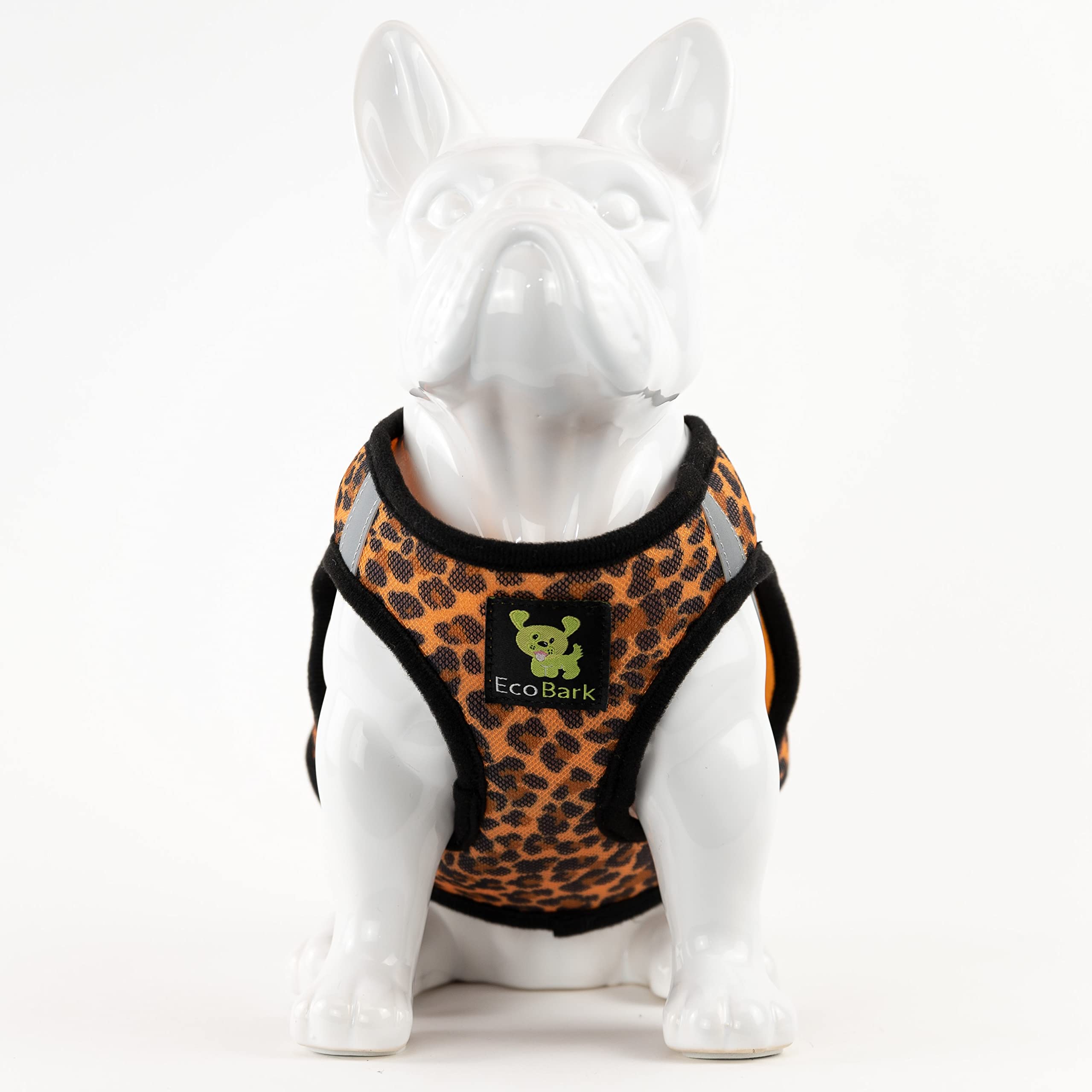 Ecobark Step In Dog Harness - Eco-Friendly Dog Harnesses For Small And Medium Breed Dogs - Reflective And Adjustable Mini Body Halter Vest - Soft Mesh Medium Harness (Leopard, Large)