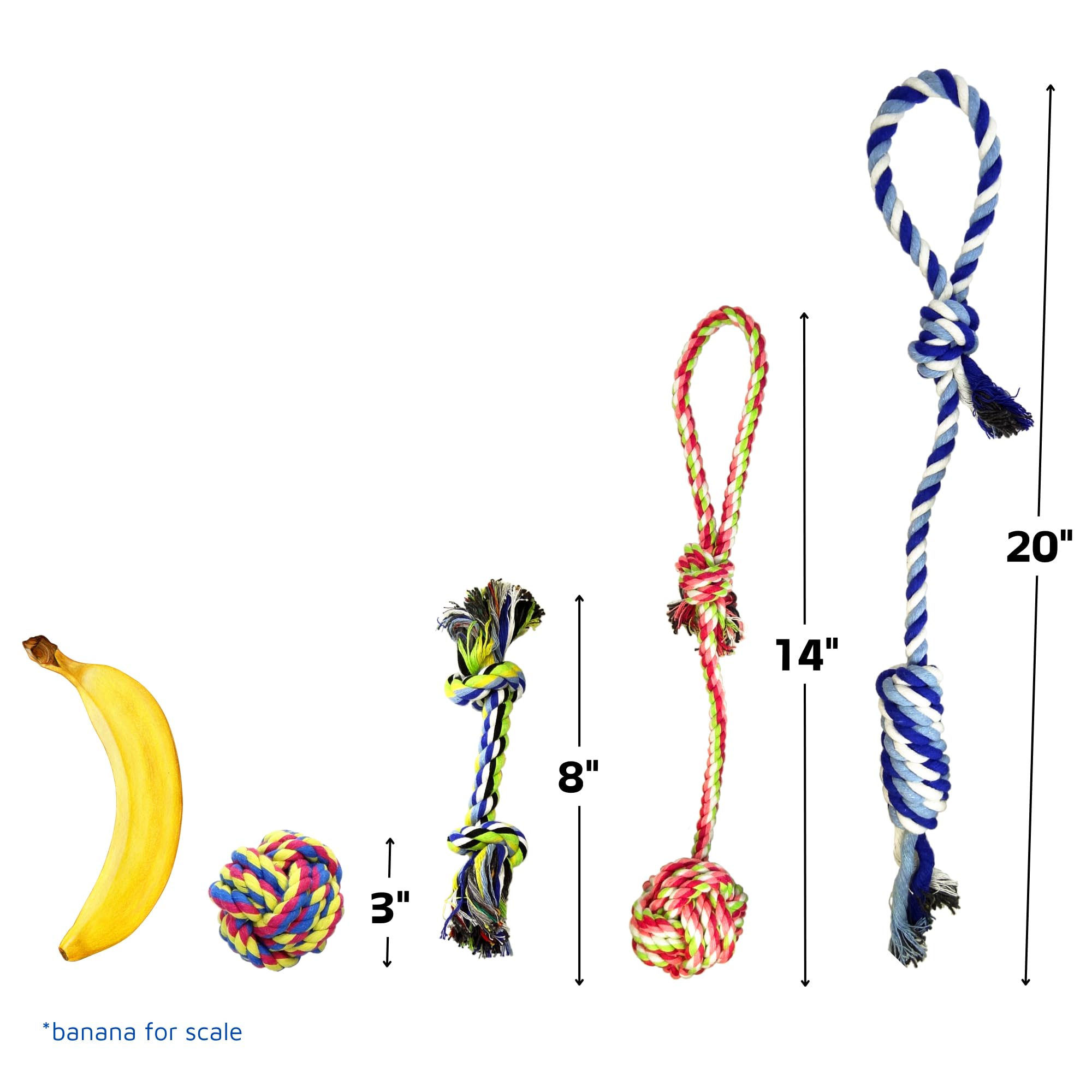 Otterly Pets 4-Pack Puppy Dog Rope Toys For Small To Medium Dogs – Durable Pull Toy For Dogs, Dog Stocking Stuffers, Pet Stocking Stuffers, Puppy Teething Toys