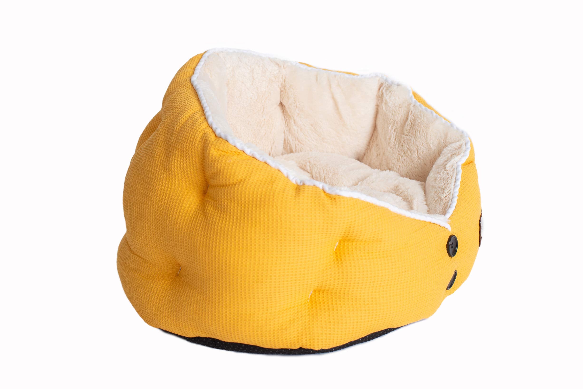 Armarkat Cat Bed Model C75HMB/MH Gold Waffle Texture Poly Blend and White, 22 x 18 x 14
