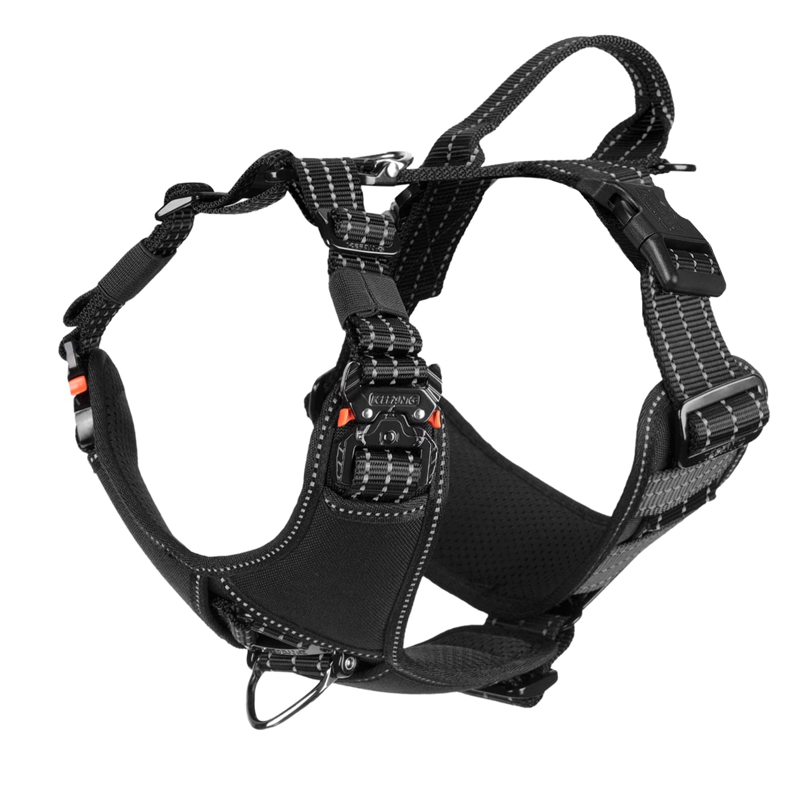 Icefang Dog Strap Harness With 4 X Metal Buckles,For Medium Sized Dog,K9 Vest,Y-Shape Chest,Adjustable Pet Harness,No-Pull Front Leash Clip (Medium (Pack Of 1), Brown)