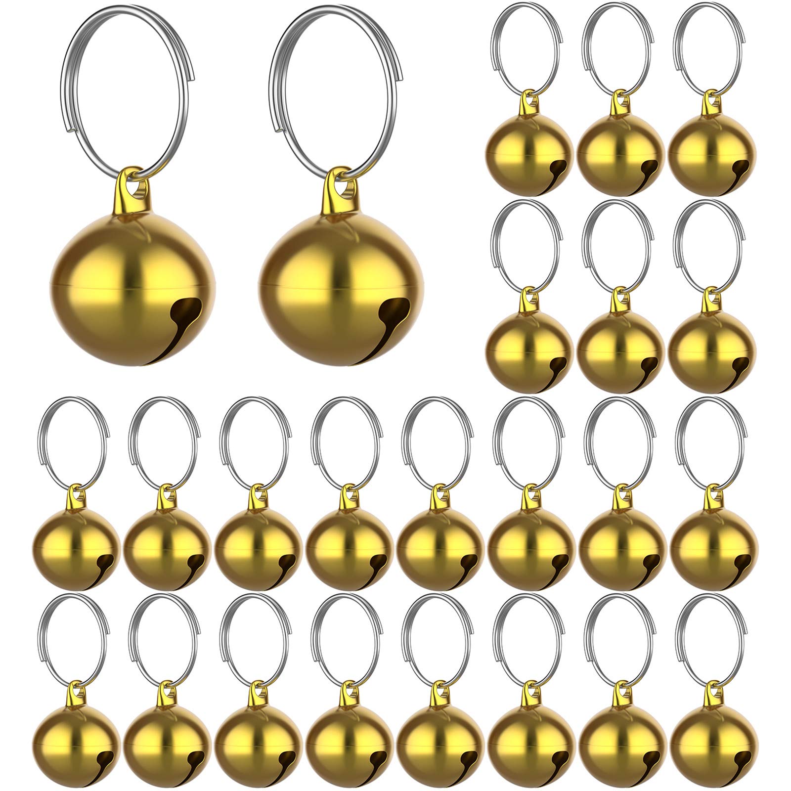 Outus 24 Sets Of Cat Bells For Cat And Dog Collar Loud Pendant Pet Cat And Dog Bell Pet Pendant Accessories (Gold)