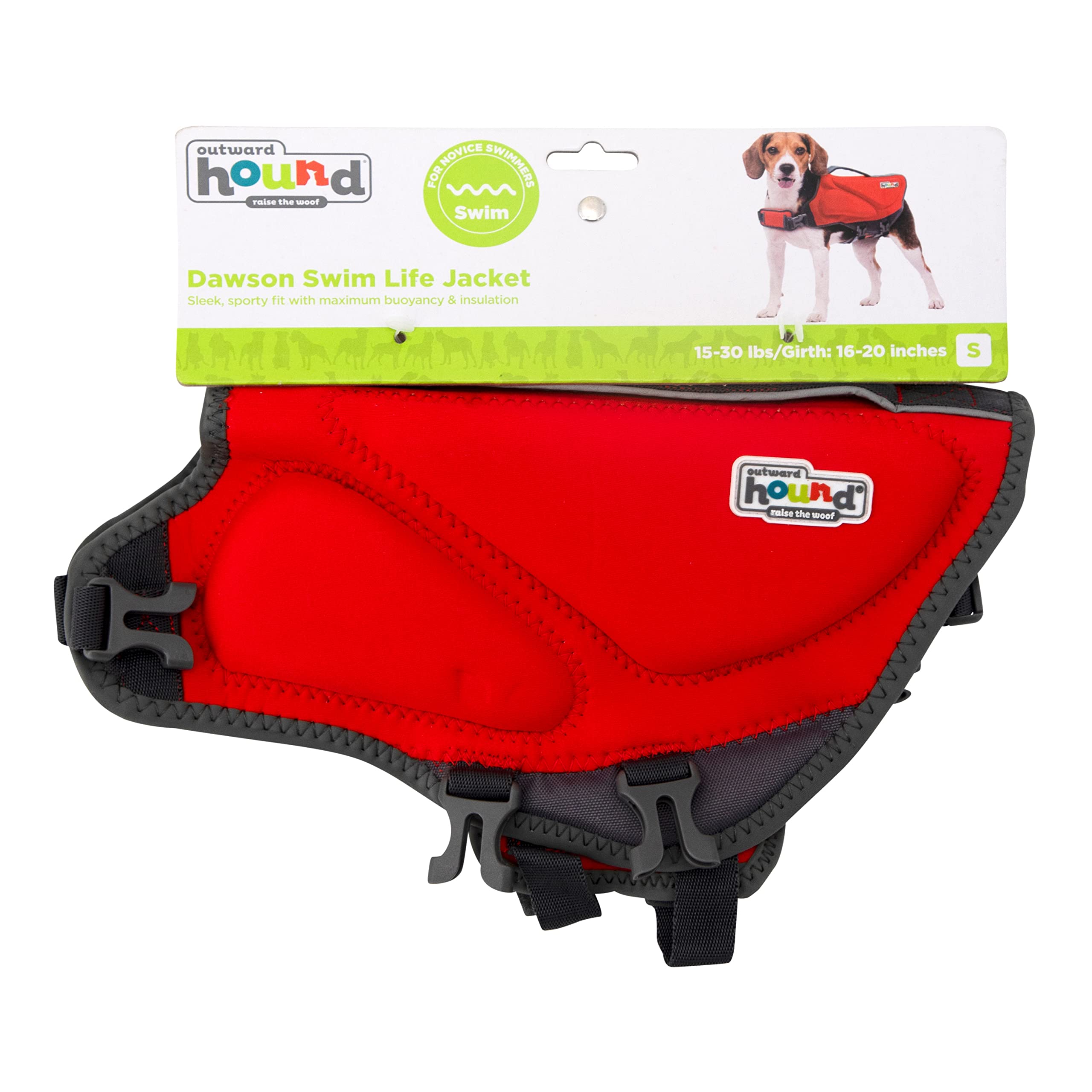 Outward Hound Dawson Swim Red Dog Life Jacket, Small