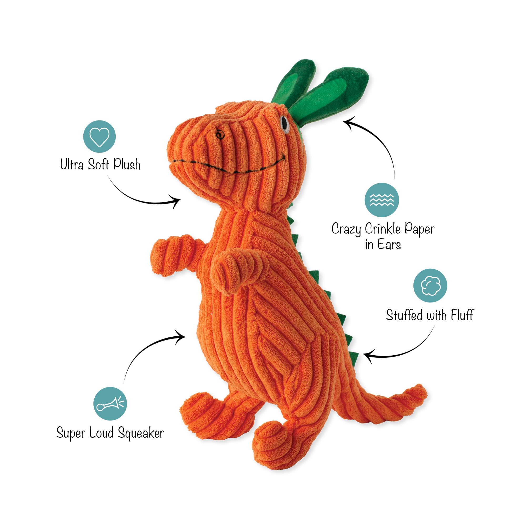 Fringe Studio Plush Dog Toy, Carrot Bout You, Petshop Collection (314305)