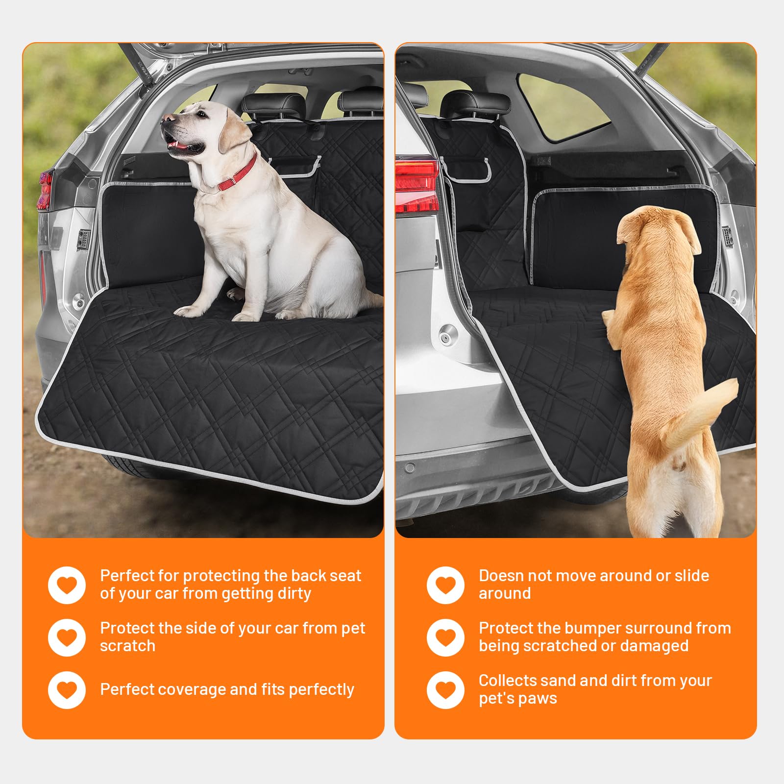 Bumubi Suv Cargo Liner For Dogs Trunk Cover Dog Seat Covers For Car Protector For Dogs Backseat Heavy Duty Waterproof Pet Cargo