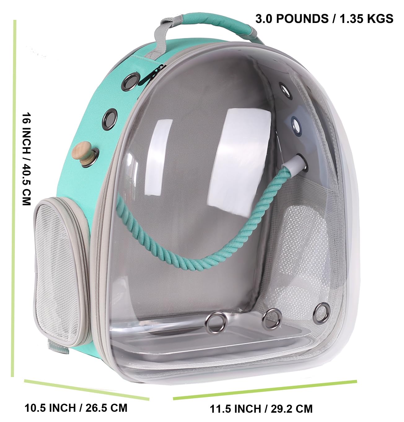 Bird Travel Backpack Carrier, Clear Bubble Window Transport Backpack For Birds, Space Capsule Astronaut Liked Vet Carry School B