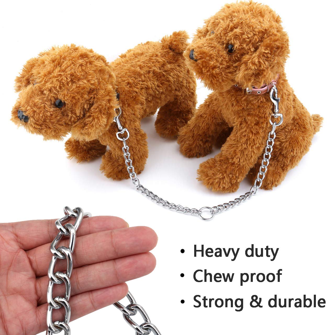 Filhome Metal Double Dog Leash Coupler, Chew Proof Tangle Free Dual Pet Dog Leash Extension Splitter Lead For 2 Dogs