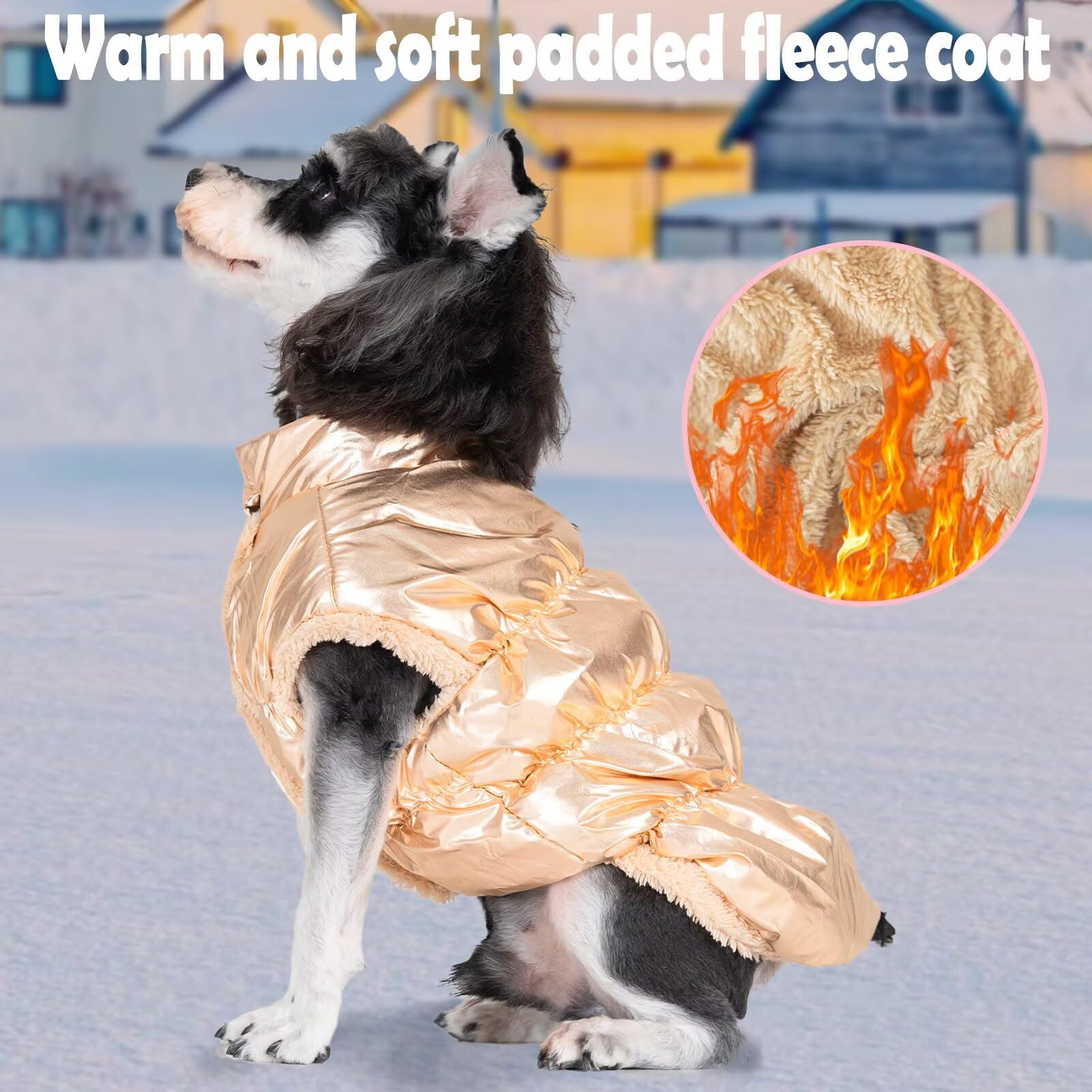 Puppy & Cat Winter Coat - Dog Jacket & Sweater - Waterproof & Windproof - Warm & Cold Weather Coats - Built-In Harness For Small
